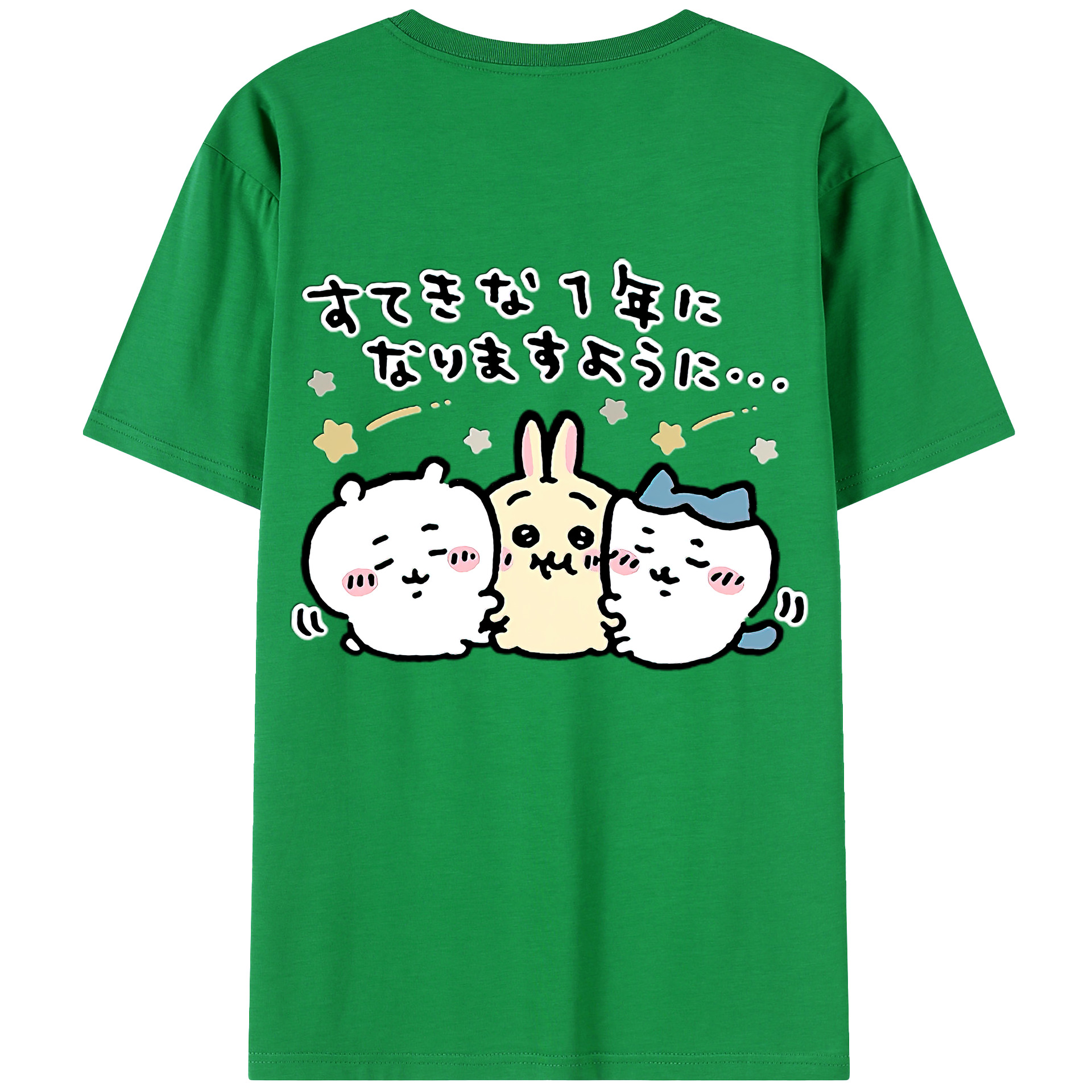（画像用） ちいかわ ちいかわ Chii-kawa chiikawa 綿100％ メンズ半袖Tシャツ（バックプリント） 通気性