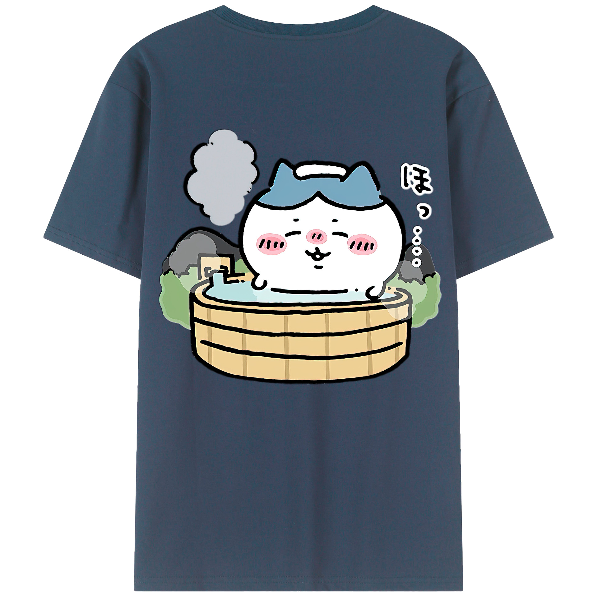 （画像用） ちいかわ ハチワレ Chii-kawa hachiware 綿100％ メンズ半袖Tシャツ（バックプリント） 通気性