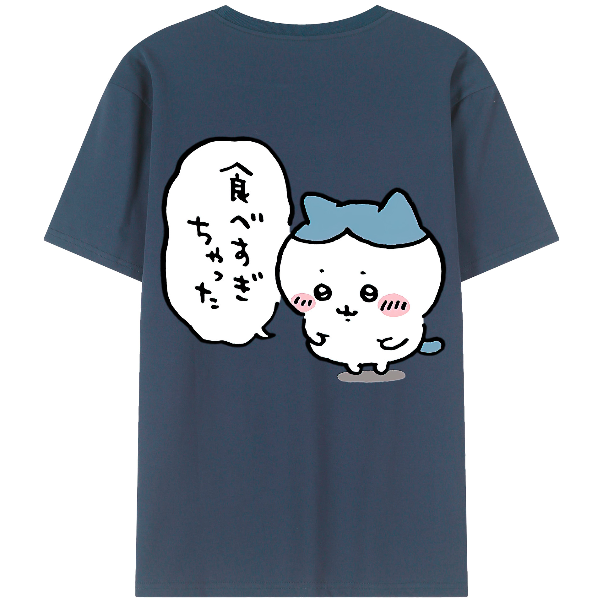 （画像用） ちいかわ ハチワレ Chii-kawa hachiware 綿100％ メンズ半袖Tシャツ（バックプリント） 通気性