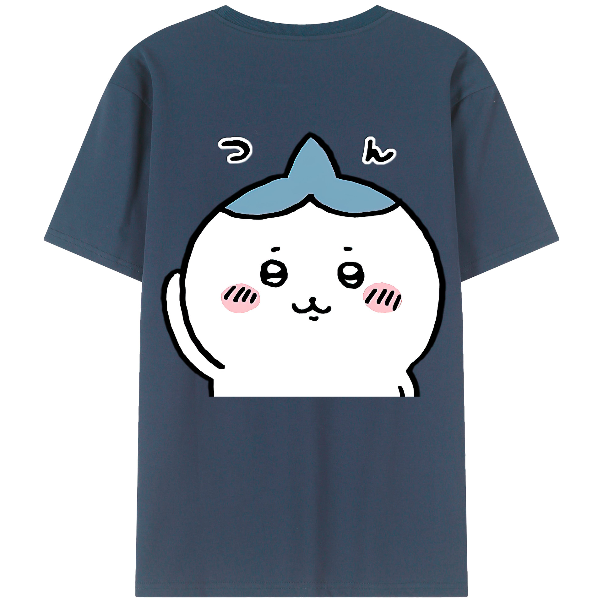 （画像用） ちいかわ ハチワレ Chii-kawa hachiware 綿100％ メンズ半袖Tシャツ（バックプリント） 通気性