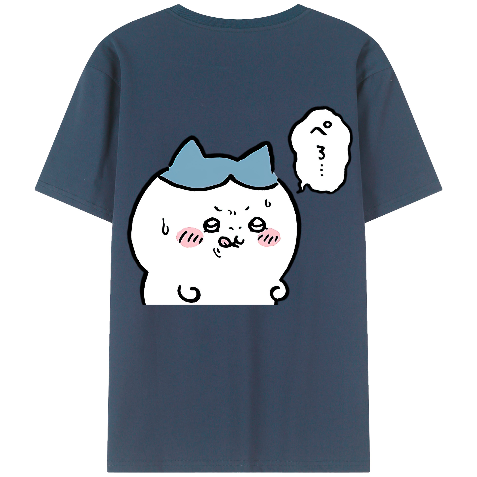 （画像用） ちいかわ ハチワレ Chii-kawa hachiware 綿100％ メンズ半袖Tシャツ（バックプリント） 通気性