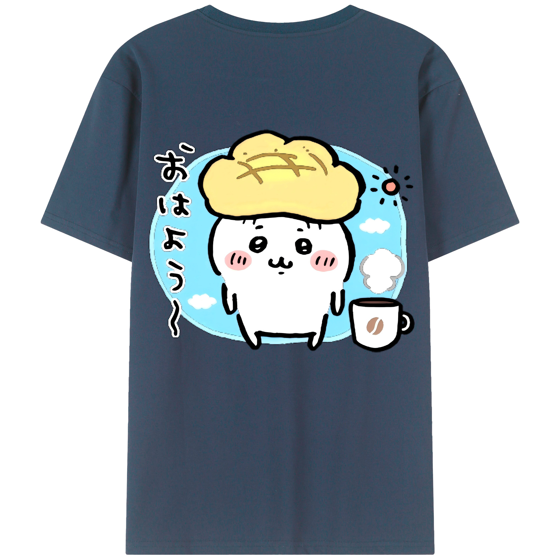 （画像用） ちいかわ ちいかわ Chii-kawa chiikawa 綿100％ メンズ半袖Tシャツ（バックプリント） 通気性
