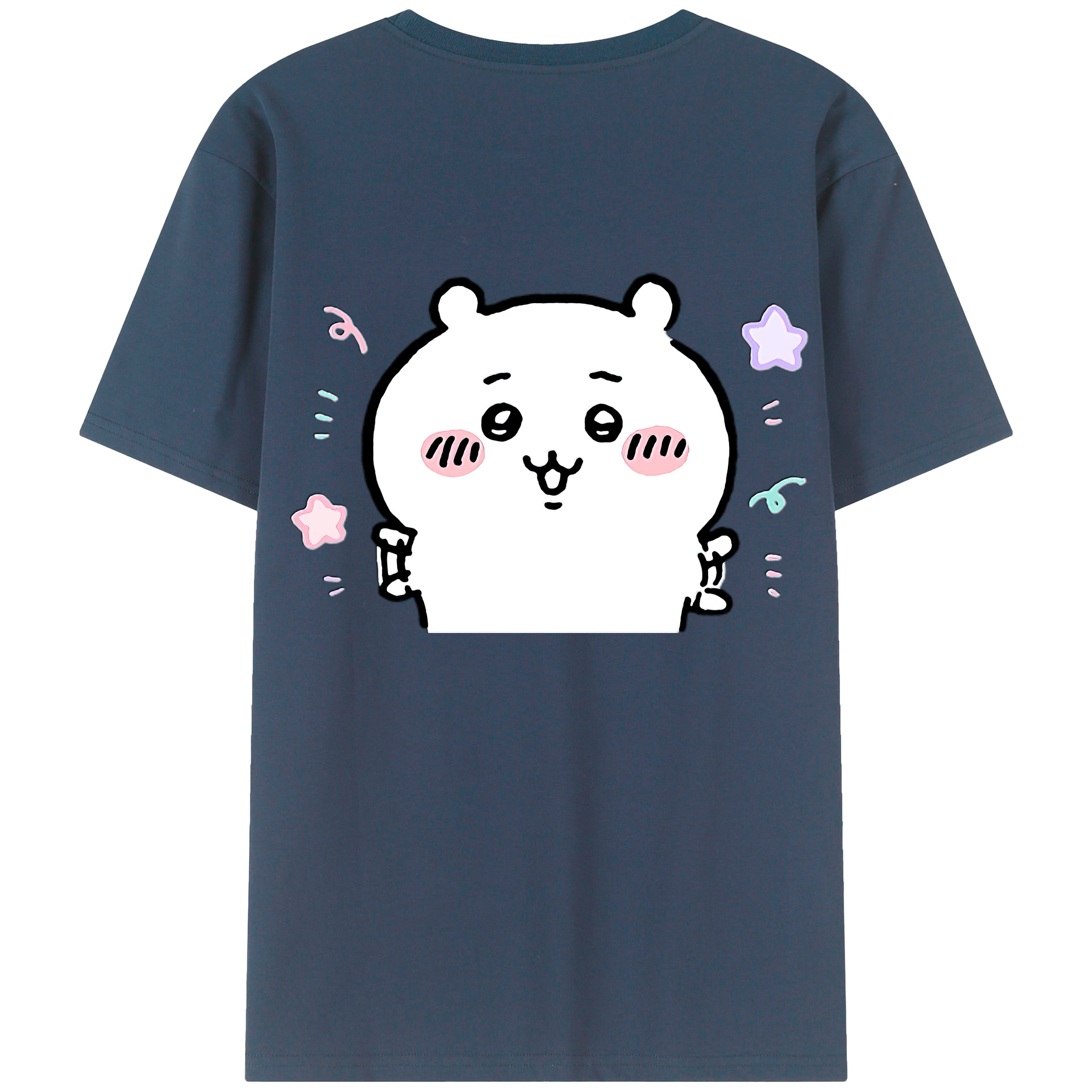 （画像用） ちいかわ ちいかわ Chii-kawa chiikawa 綿100％ メンズ半袖Tシャツ（バックプリント） 通気性