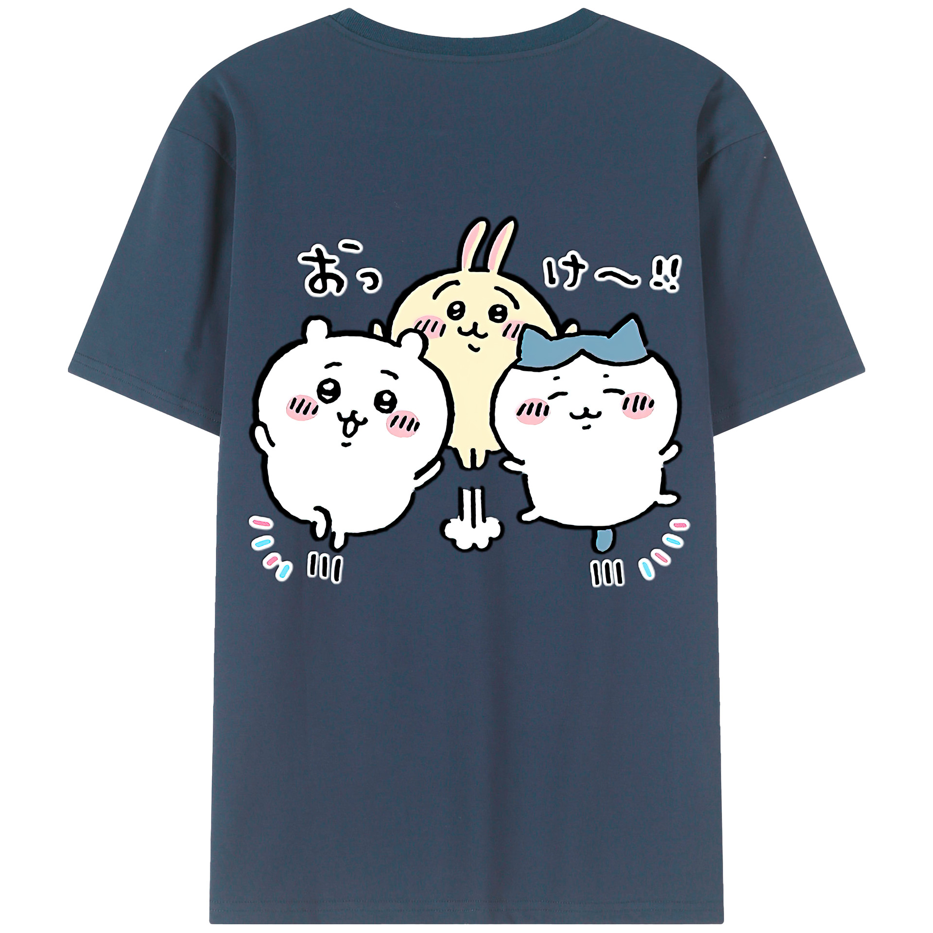 （画像用） ちいかわ ちいかわ Chii-kawa chiikawa 綿100％ メンズ半袖Tシャツ（バックプリント） 通気性