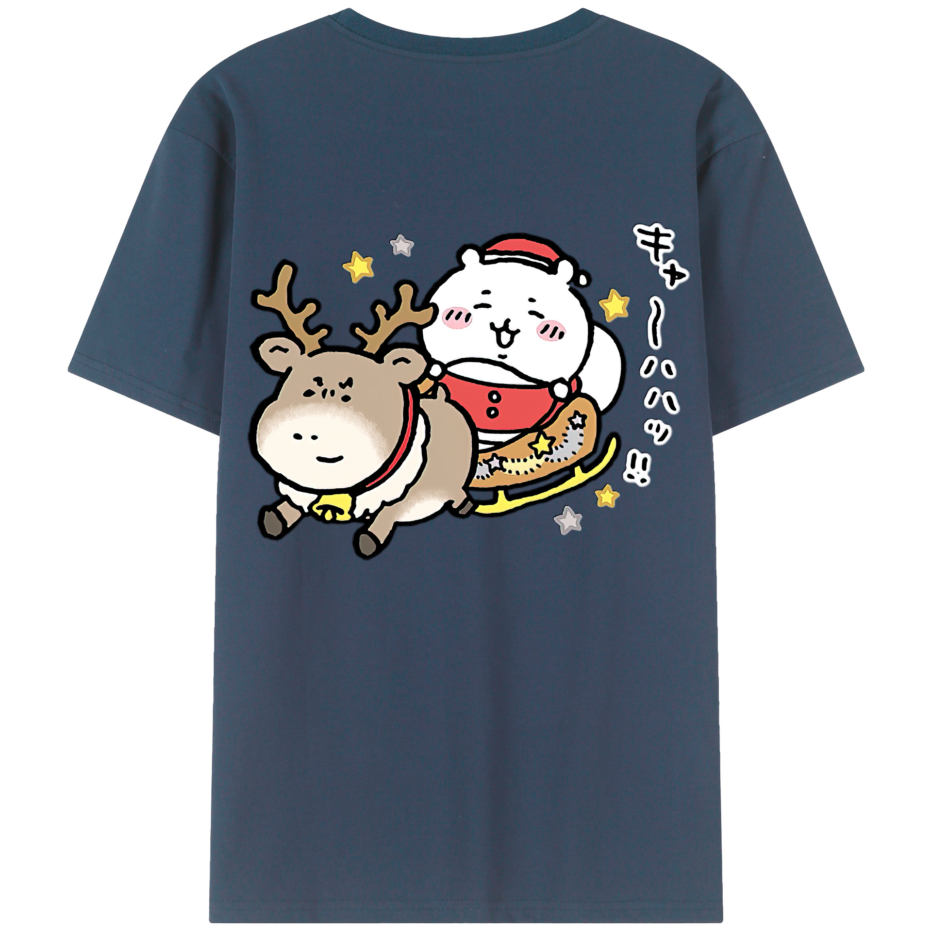 （画像用） ちいかわ ちいかわ Chii-kawa chiikawa 綿100％ メンズ半袖Tシャツ（バックプリント） 通気性