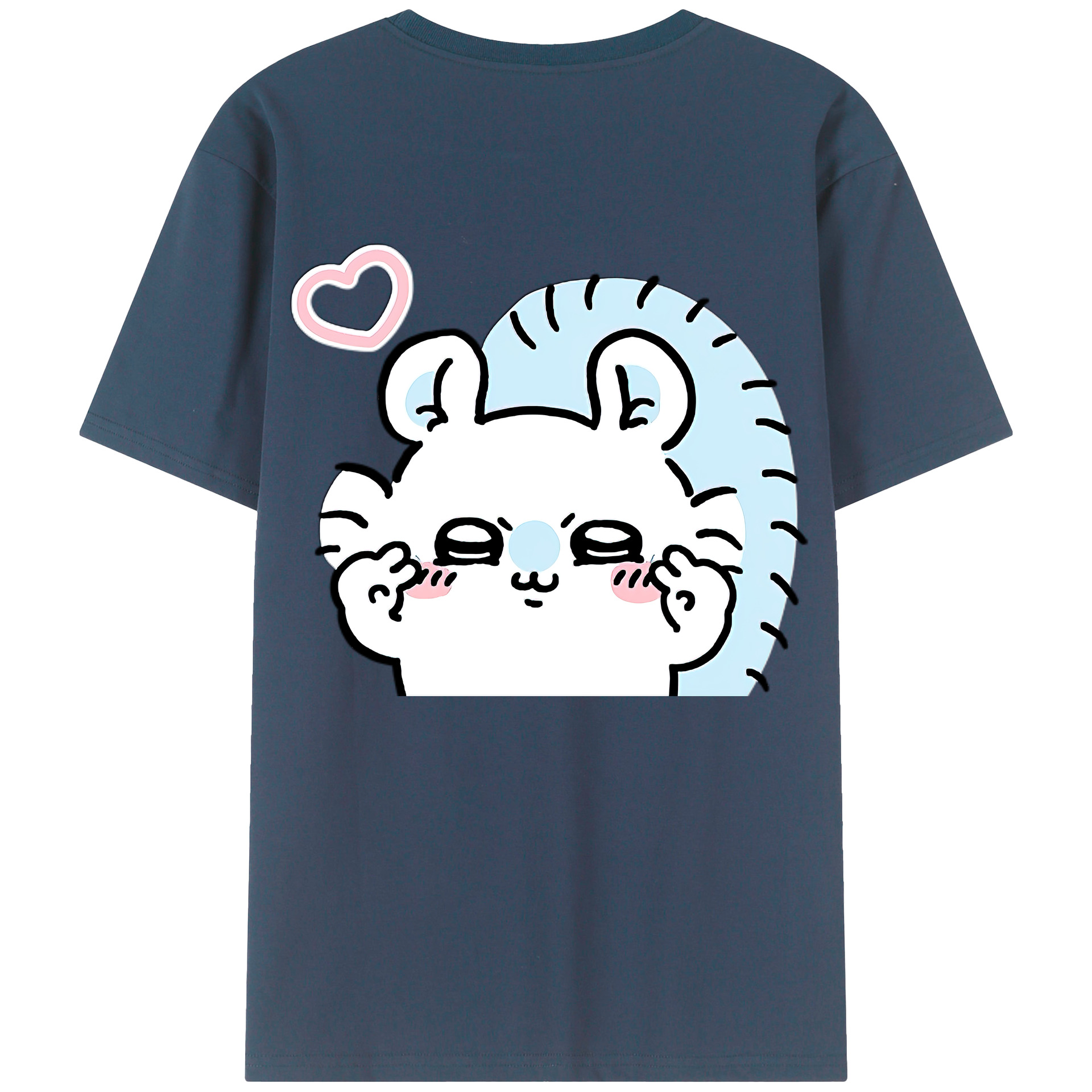 （画像用） ちいかわ モモンガ Chii-kawa Momonga 綿100％ メンズ半袖Tシャツ（バックプリント） 通気性