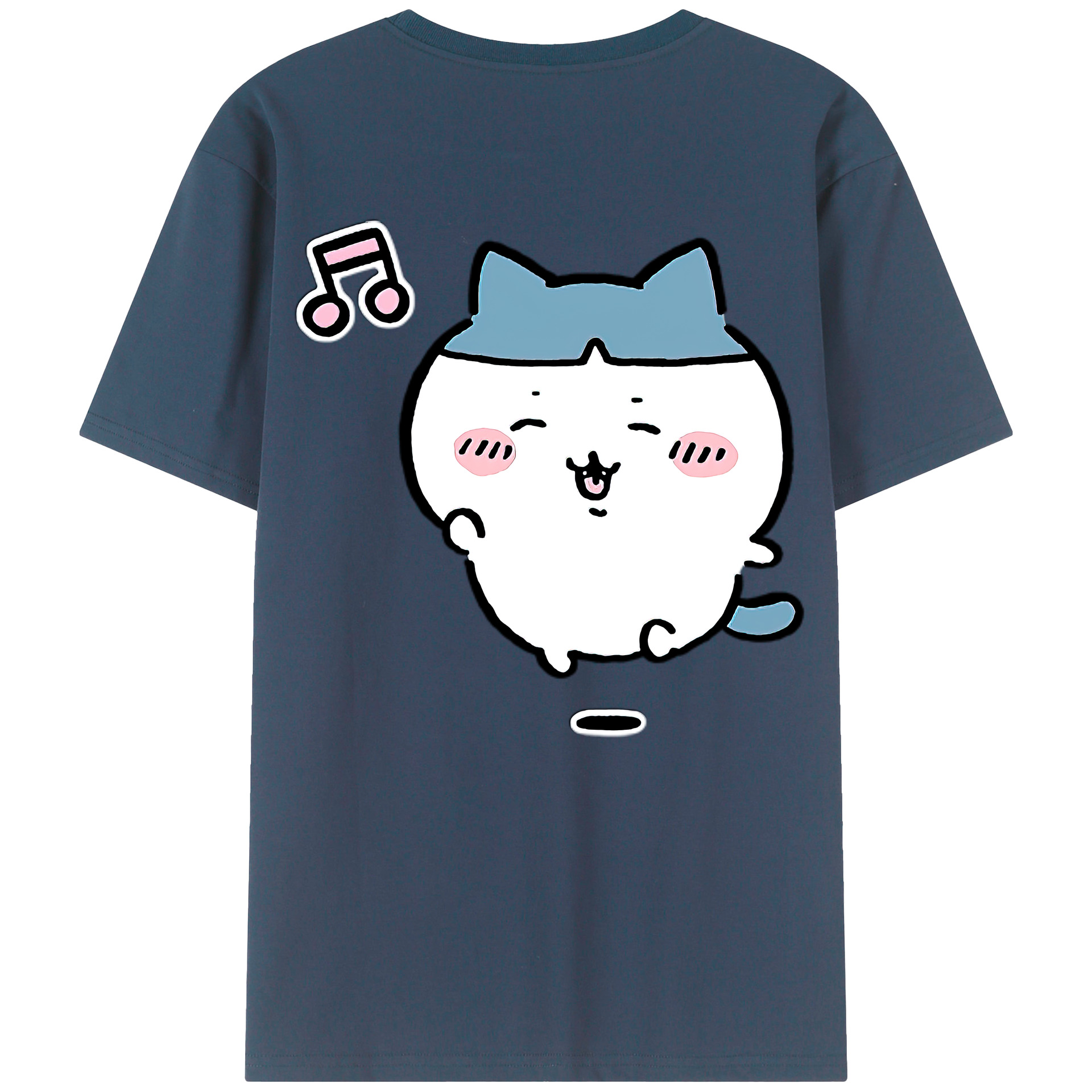 （画像用） ちいかわ ハチワレ Chii-kawa hachiware 綿100％ メンズ半袖Tシャツ（バックプリント） 通気性