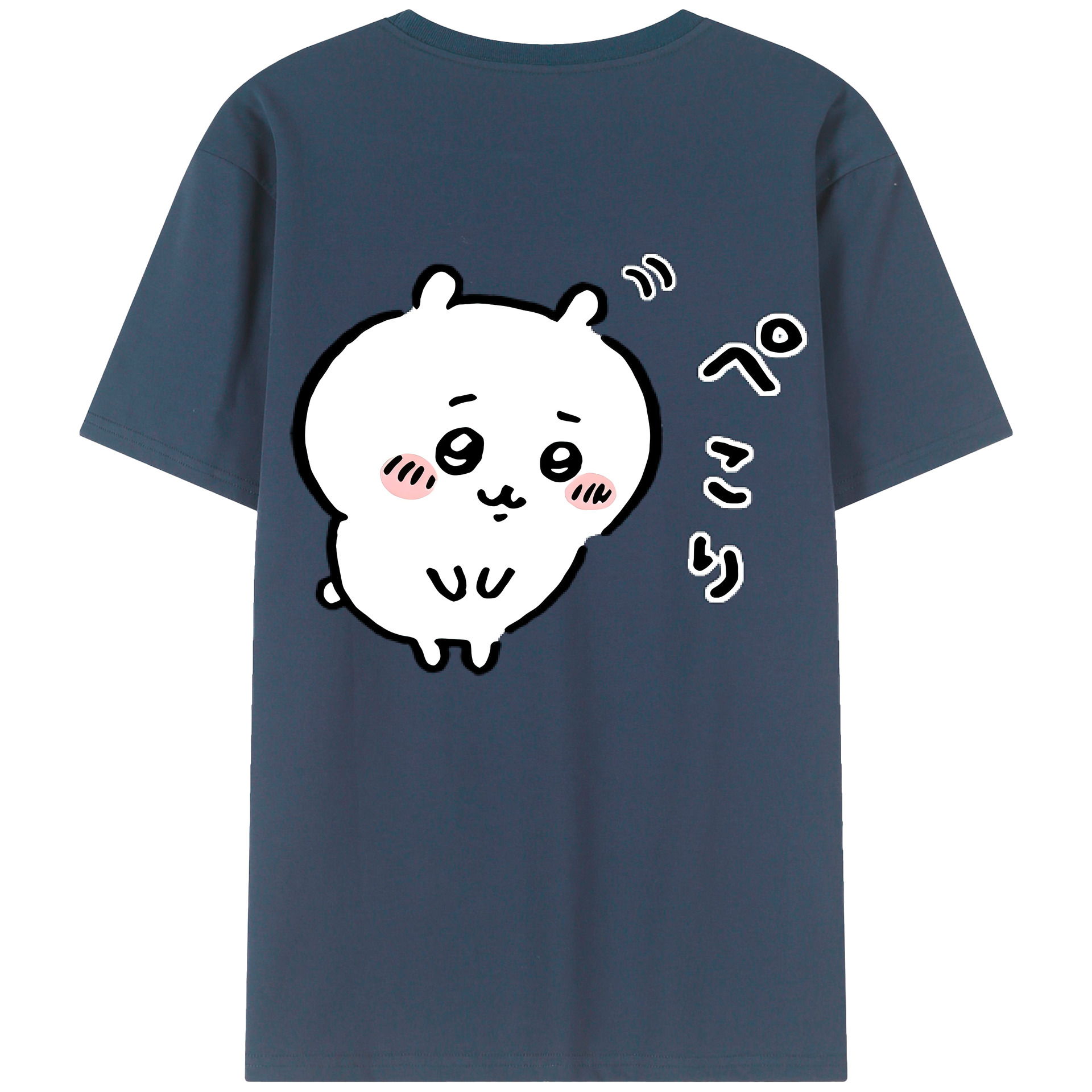 （画像用） ちいかわ ちいかわ Chii-kawa chiikawa 綿100％ メンズ半袖Tシャツ（バックプリント） 通気性