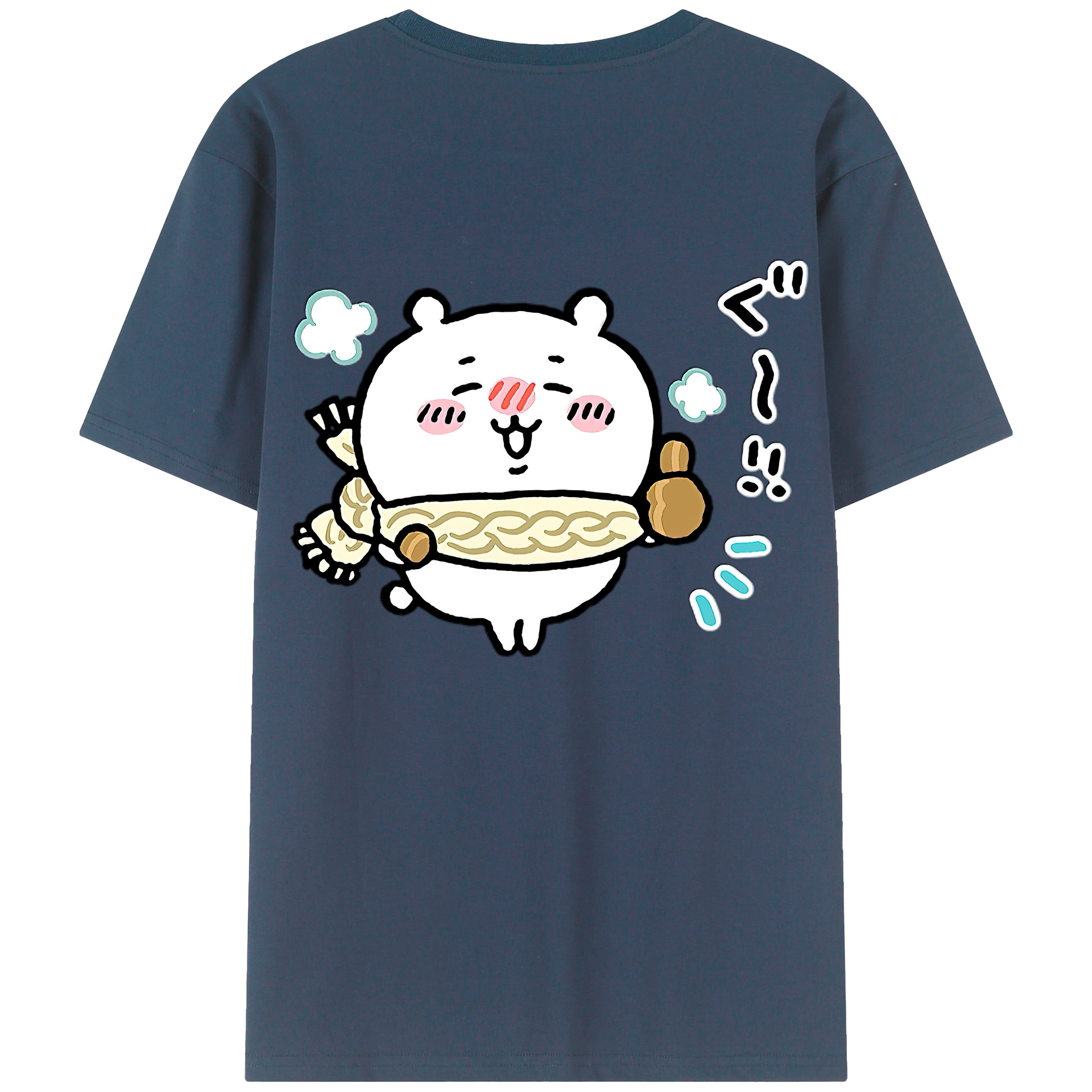（画像用） ちいかわ ちいかわ Chii-kawa chiikawa 綿100％ メンズ半袖Tシャツ（バックプリント） 通気性