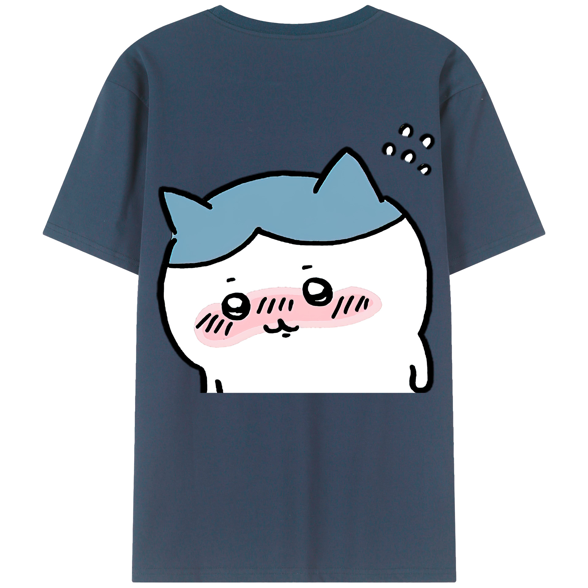 （画像用） ちいかわ ハチワレ Chii-kawa hachiware 綿100％ メンズ半袖Tシャツ（バックプリント） 通気性