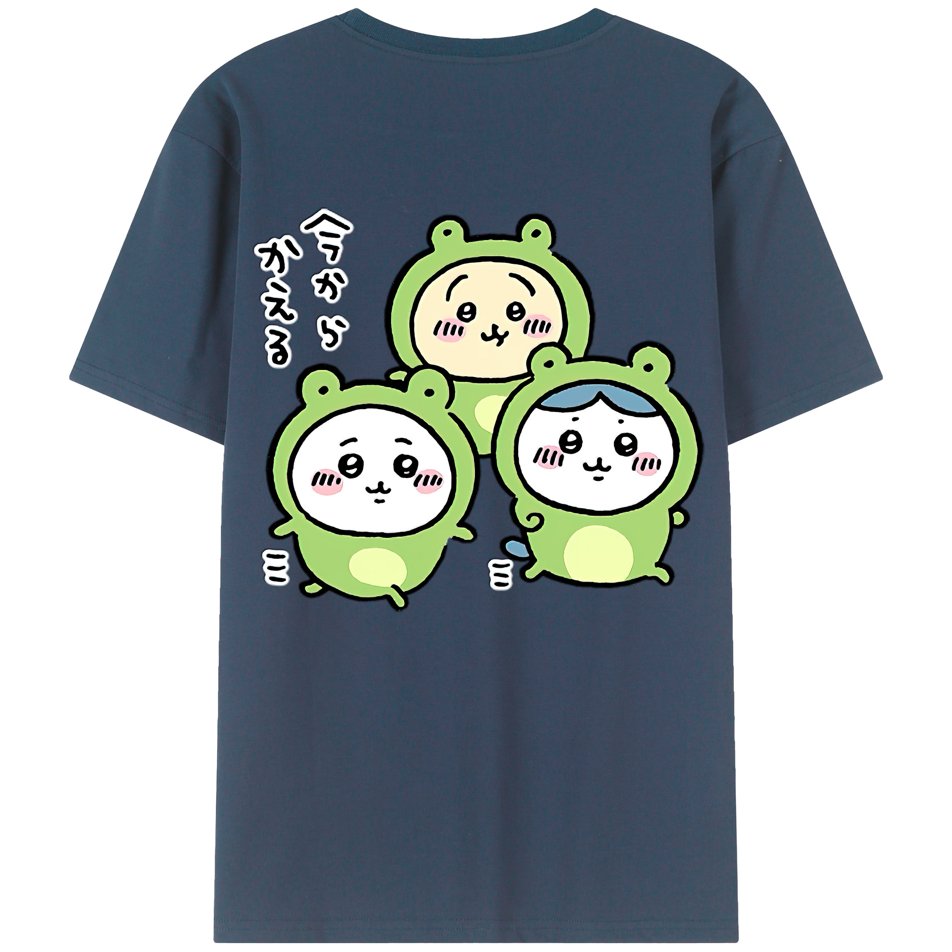（画像用） ちいかわ ハチワレ Chii-kawa hachiware 綿100％ メンズ半袖Tシャツ（バックプリント） 通気性