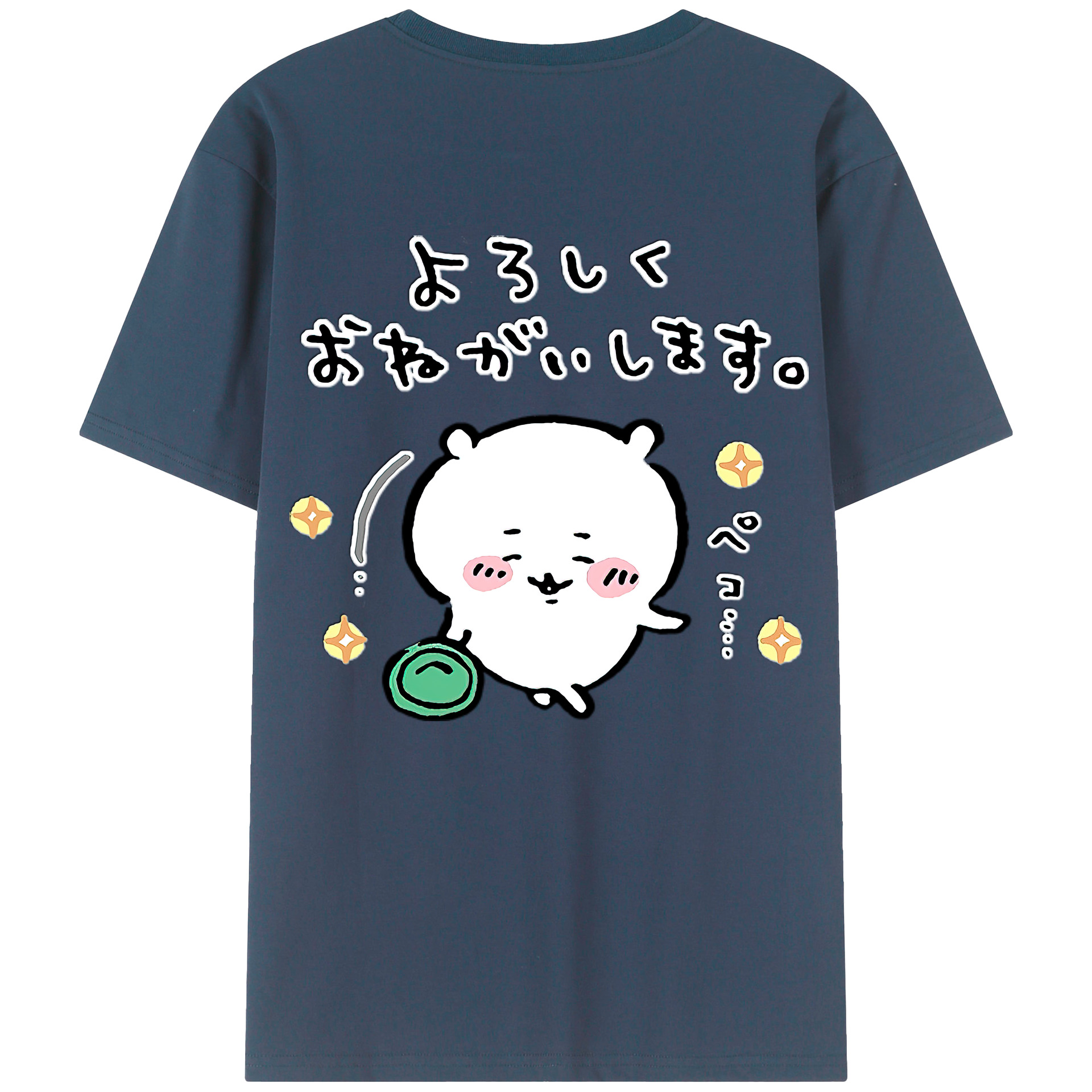 （画像用） ちいかわ ちいかわ Chii-kawa chiikawa 綿100％ メンズ半袖Tシャツ（バックプリント） 通気性