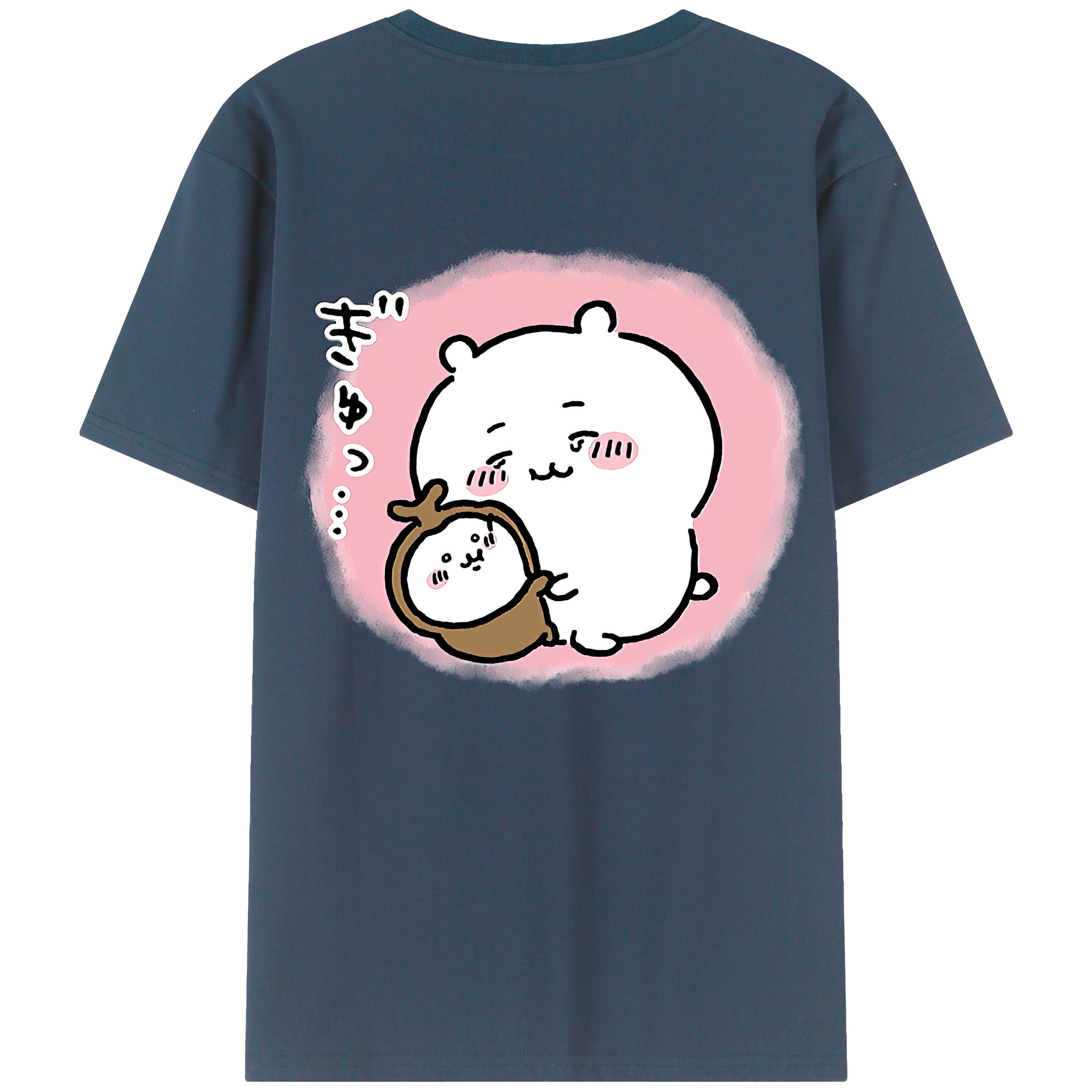 （画像用） ちいかわ ちいかわ Chii-kawa chiikawa 綿100％ メンズ半袖Tシャツ（バックプリント） 通気性
