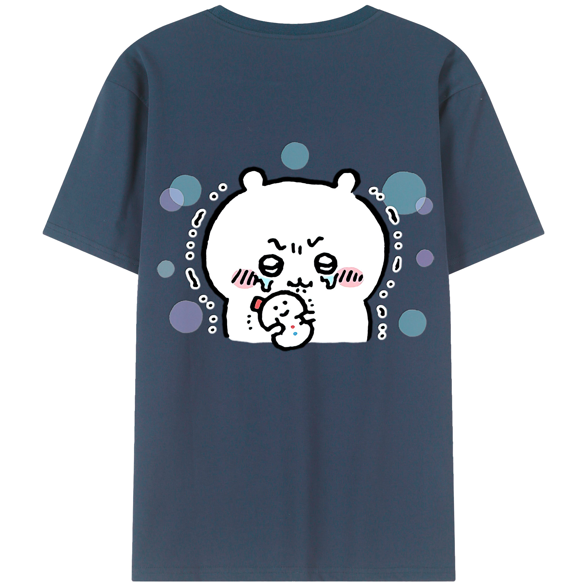 （画像用） ちいかわ ちいかわ Chii-kawa chiikawa 綿100％ メンズ半袖Tシャツ（バックプリント） 通気性