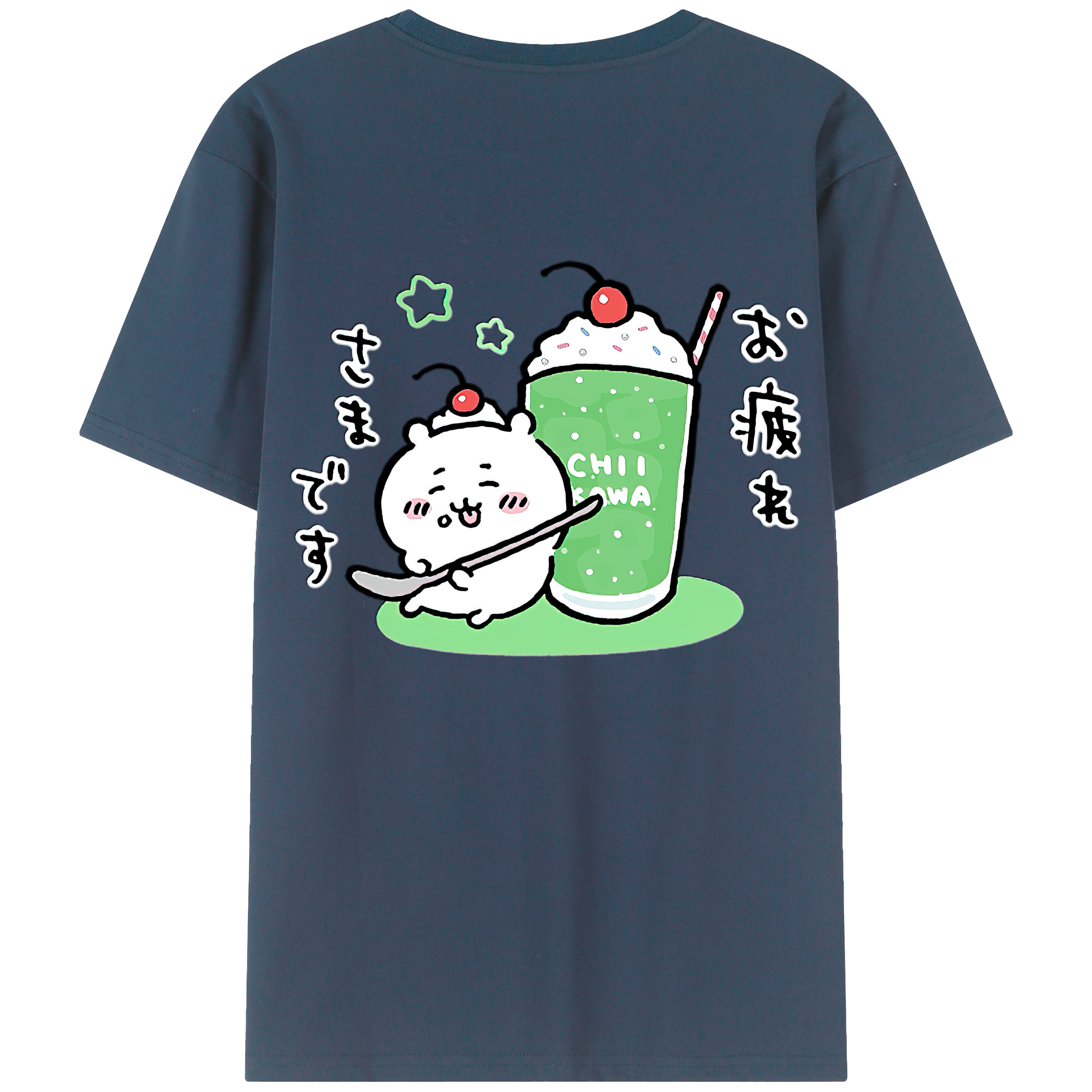 （画像用） ちいかわ ちいかわ Chii-kawa chiikawa 綿100％ メンズ半袖Tシャツ（バックプリント） 通気性