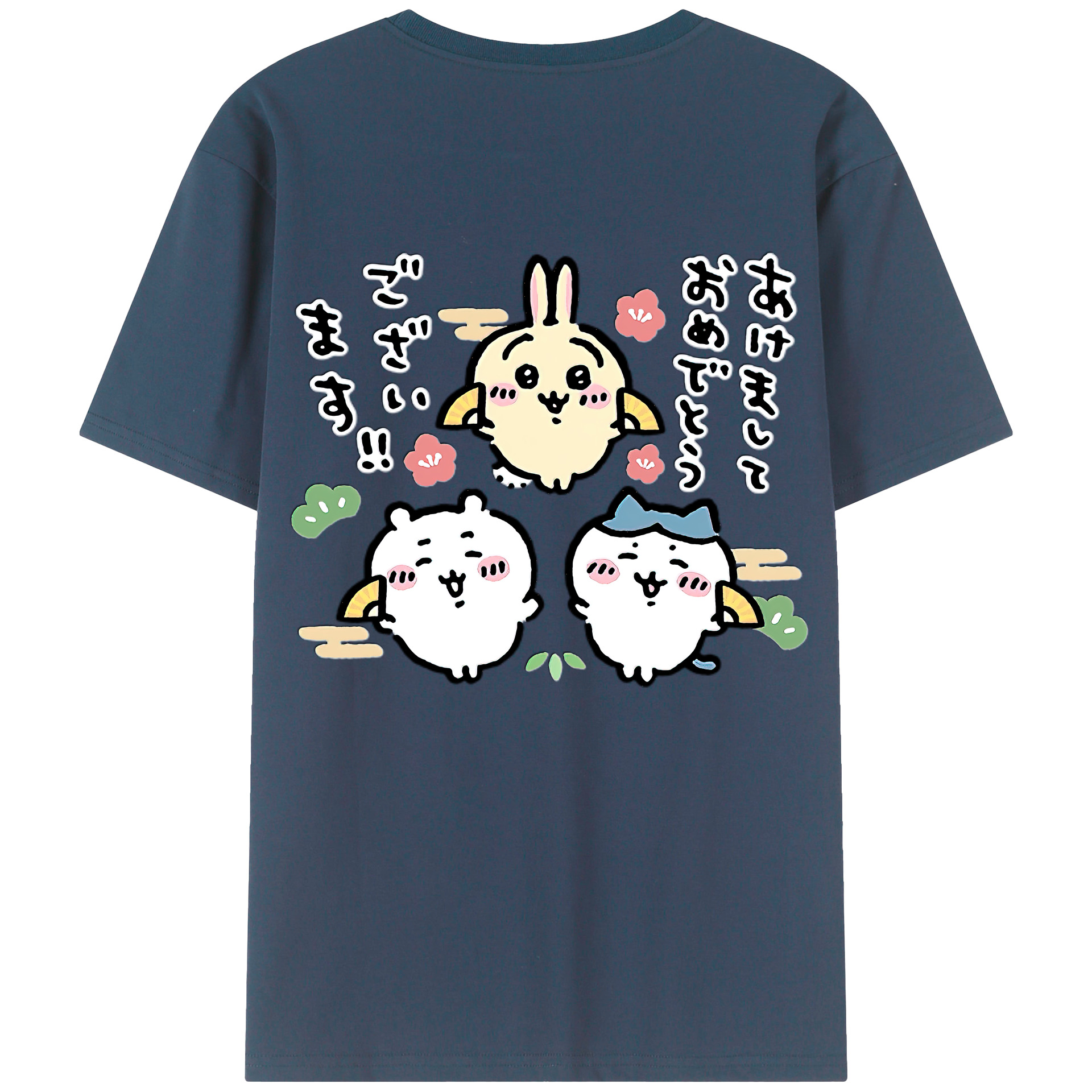 （画像用） ちいかわ ちいかわ Chii-kawa chiikawa 綿100％ メンズ半袖Tシャツ（バックプリント） 通気性