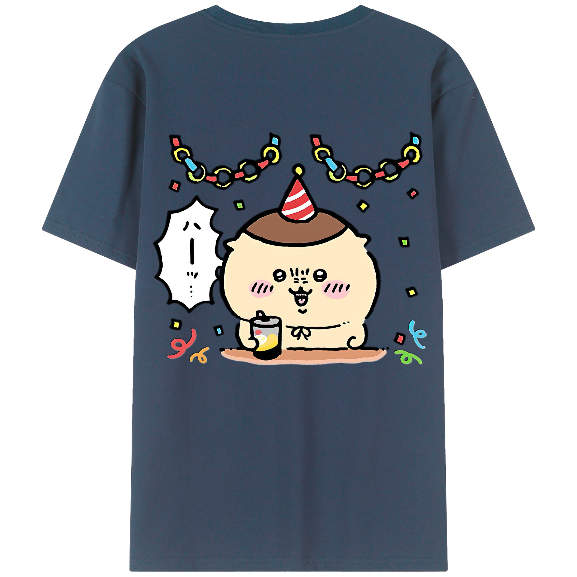 （画像用） ちいかわ くりまんじゅう Chii-kawa kuri manjū 綿100％ メンズ半袖Tシャツ（バックプリント） 通気性