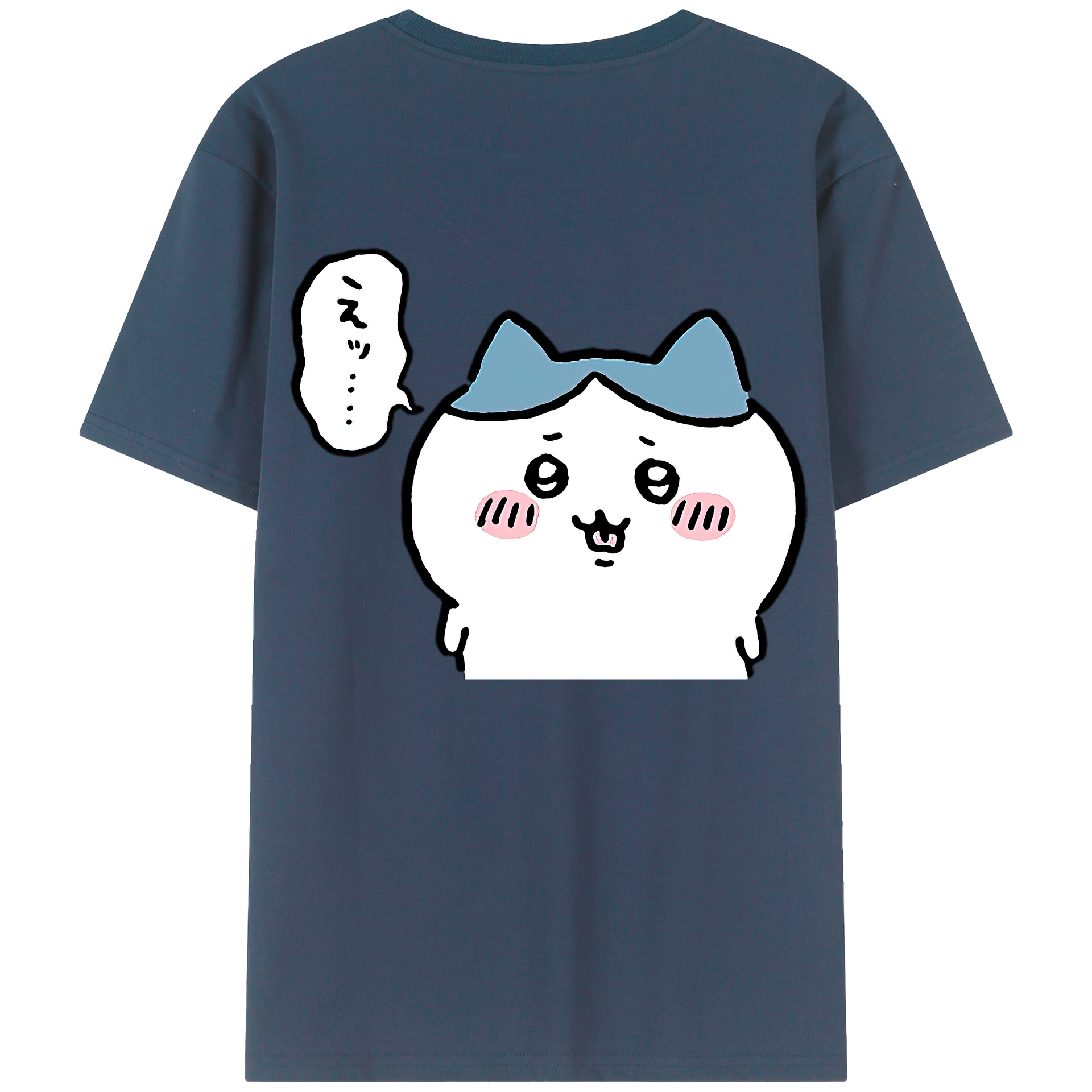 （画像用） ちいかわ ハチワレ Chii-kawa hachiware 綿100％ メンズ半袖Tシャツ（バックプリント） 通気性