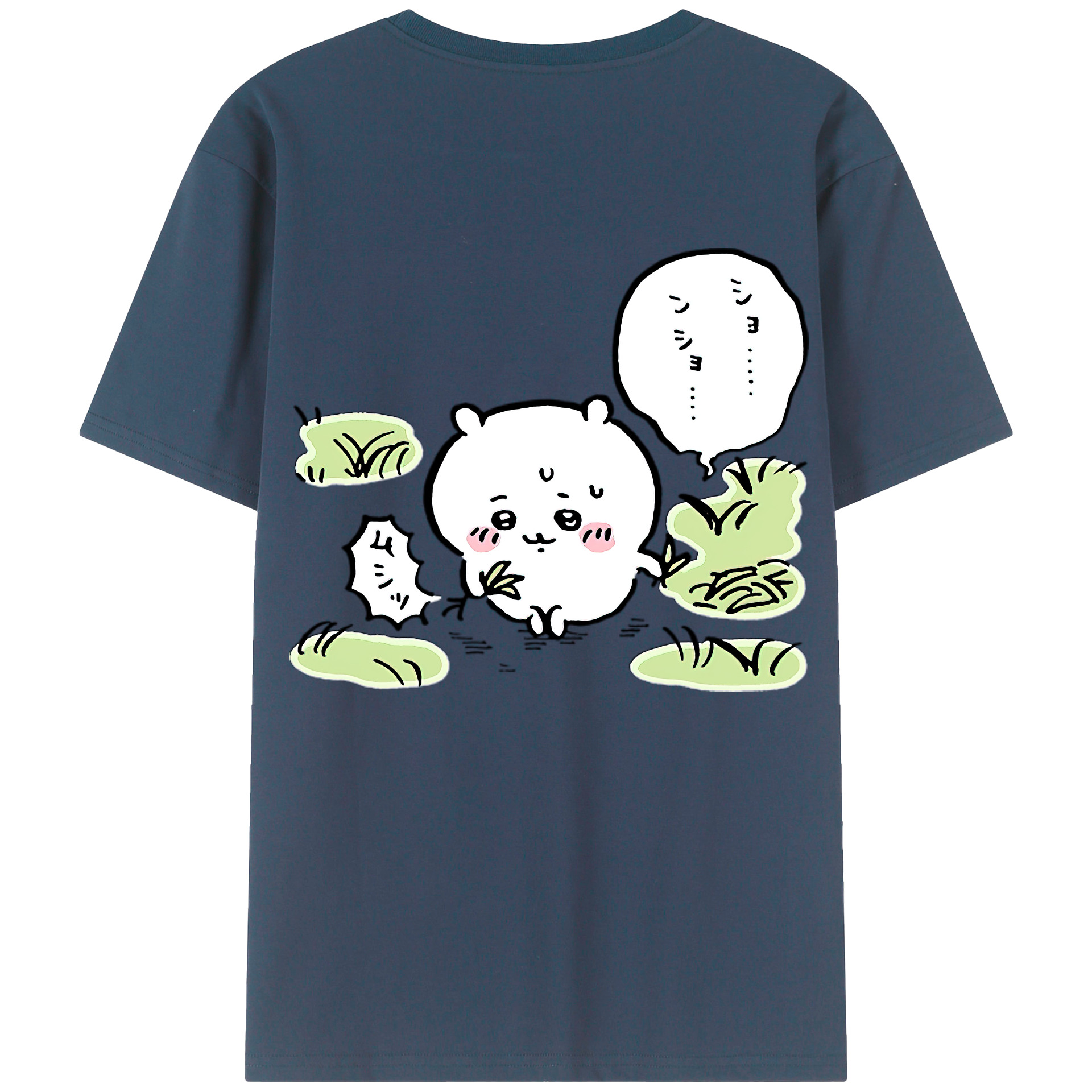 （画像用） ちいかわ ちいかわ Chii-kawa chiikawa 綿100％ メンズ半袖Tシャツ（バックプリント） 通気性