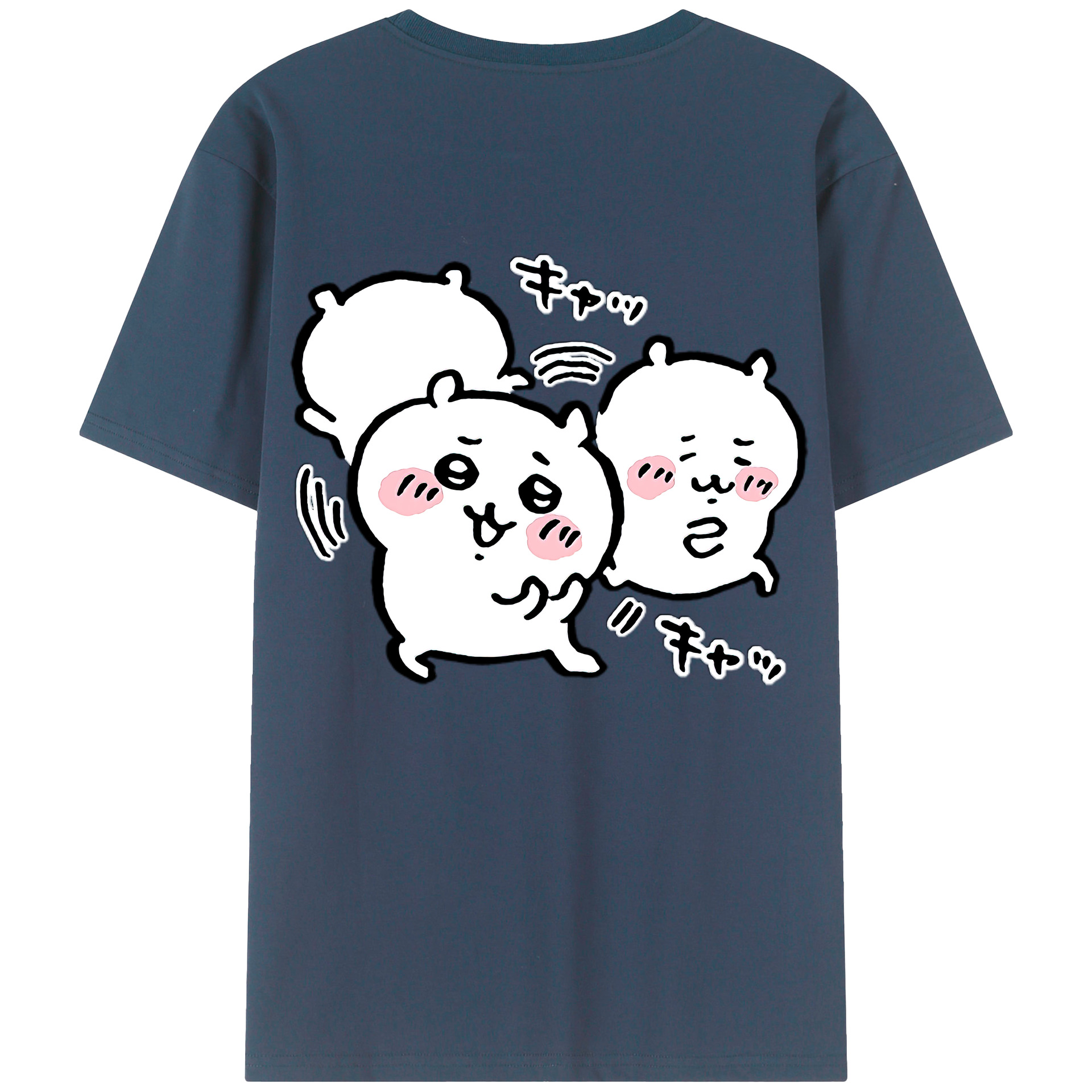（画像用） ちいかわ ちいかわ Chii-kawa chiikawa 綿100％ メンズ半袖Tシャツ（バックプリント） 通気性