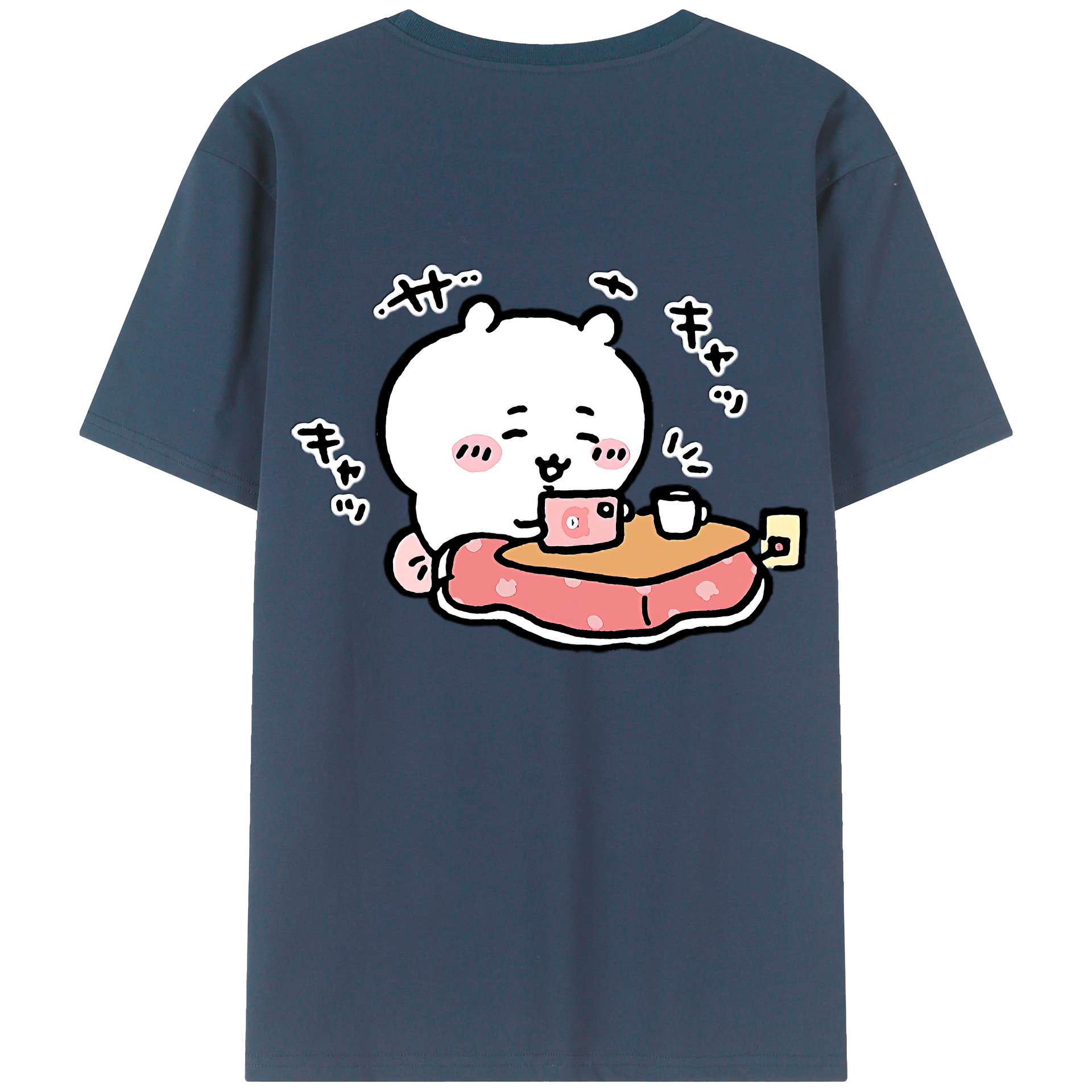（画像用） ちいかわ ちいかわ Chii-kawa chiikawa 綿100％ メンズ半袖Tシャツ（バックプリント） 通気性