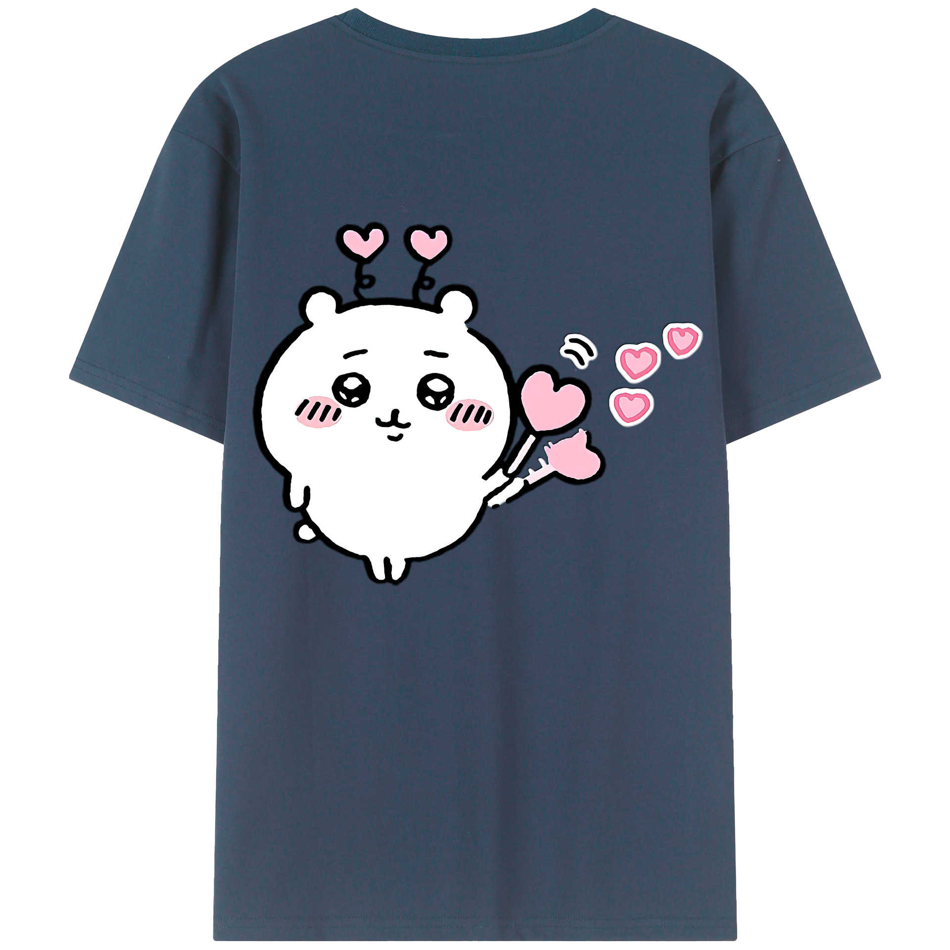 （画像用） ちいかわ ちいかわ Chii-kawa chiikawa 綿100％ メンズ半袖Tシャツ（バックプリント） 通気性