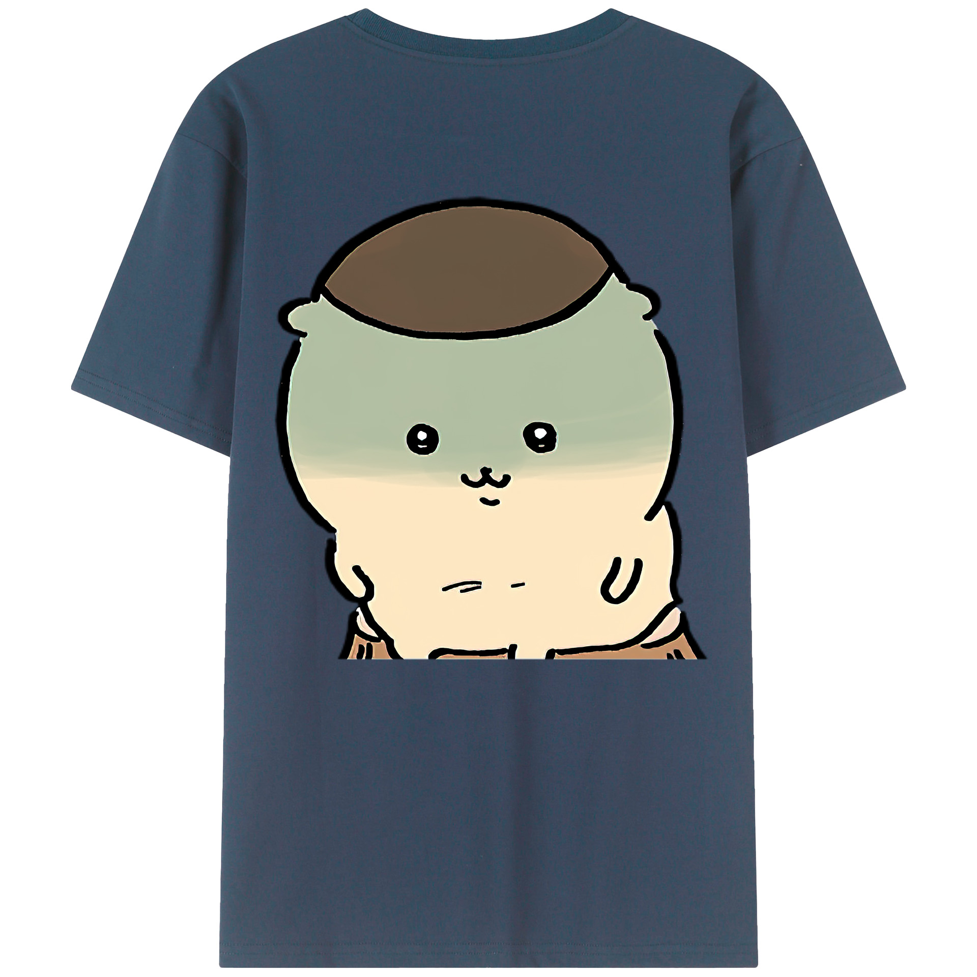 （画像用） ちいかわ くりまんじゅう Chii-kawa kuri manjū 綿100％ メンズ半袖Tシャツ（バックプリント） 通気性