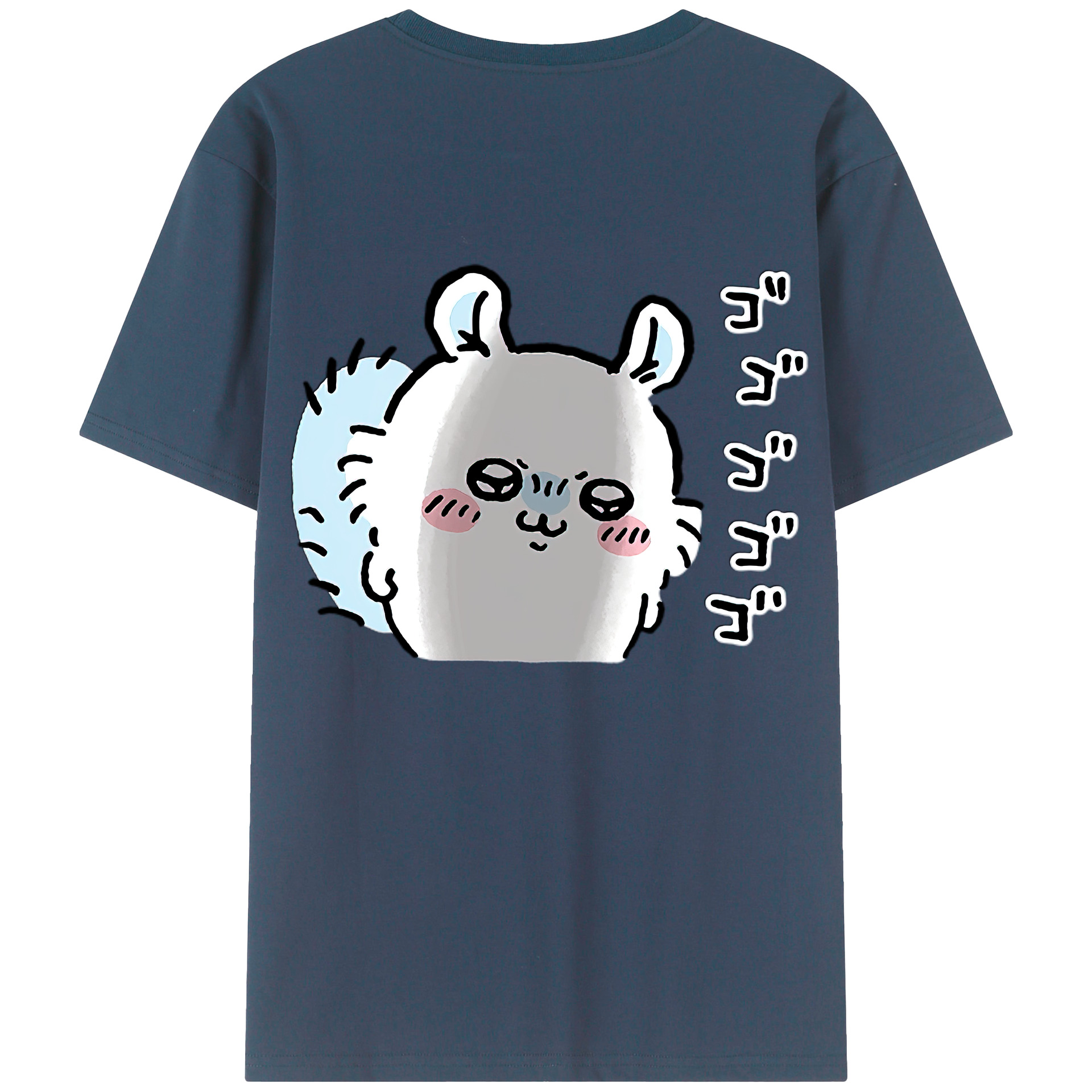 （画像用） ちいかわ モモンガ Chii-kawa Momonga 綿100％ メンズ半袖Tシャツ（バックプリント） 通気性