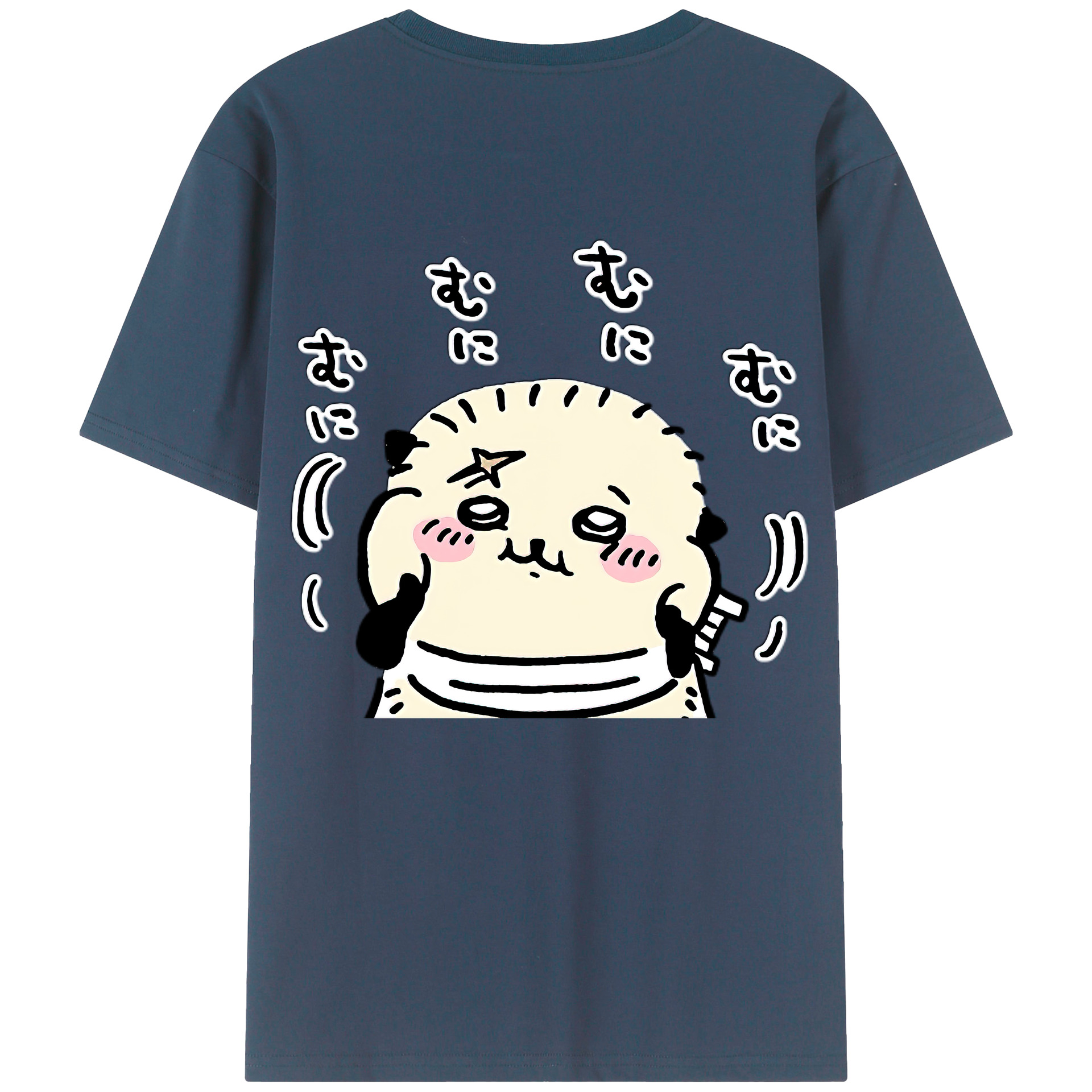 （画像用） ちいかわ ラッコ Chii-kawa Sea otter 綿100％ メンズ半袖Tシャツ（バックプリント） 通気性
