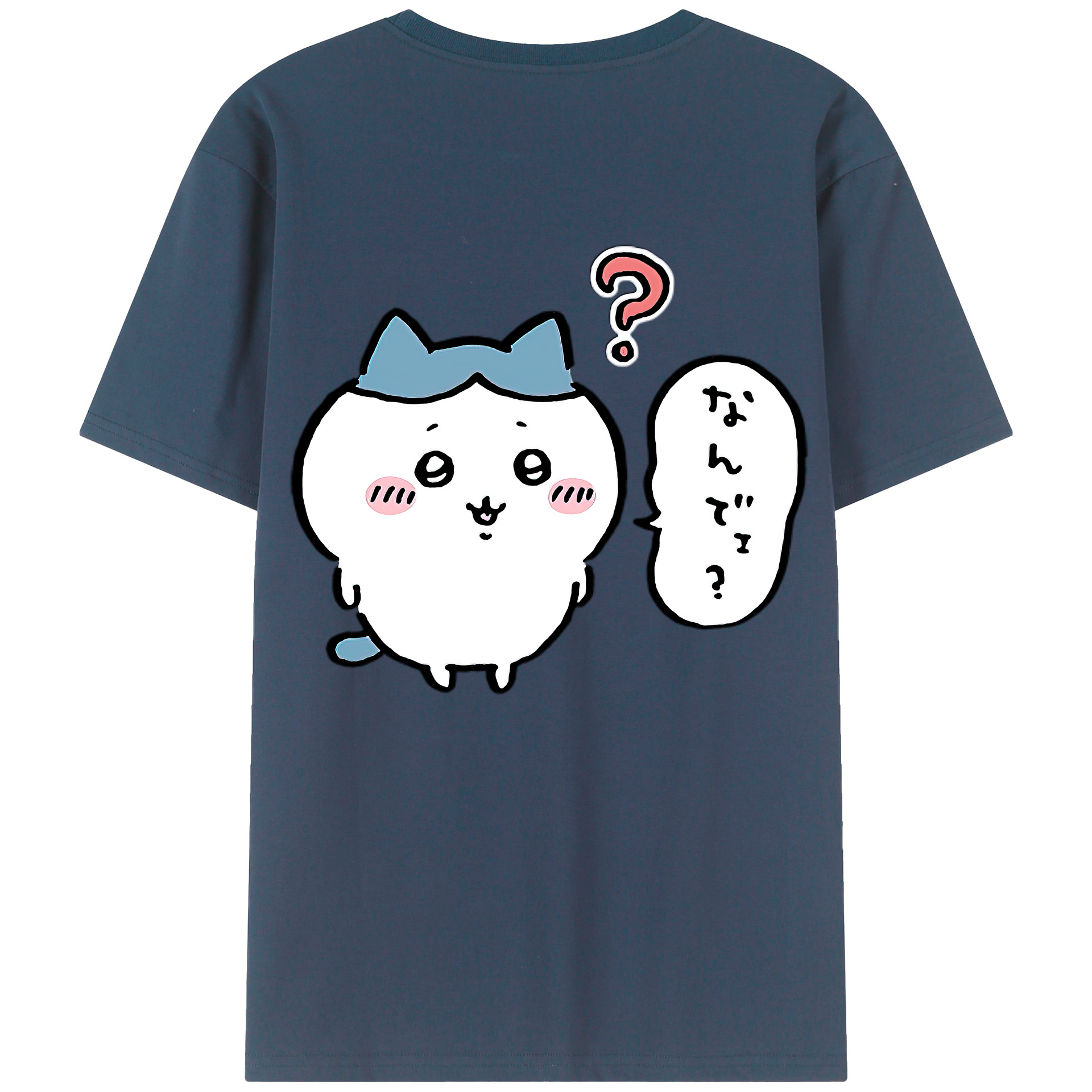 （画像用） ちいかわ ハチワレ Chii-kawa hachiware 綿100％ メンズ半袖Tシャツ（バックプリント） 通気性
