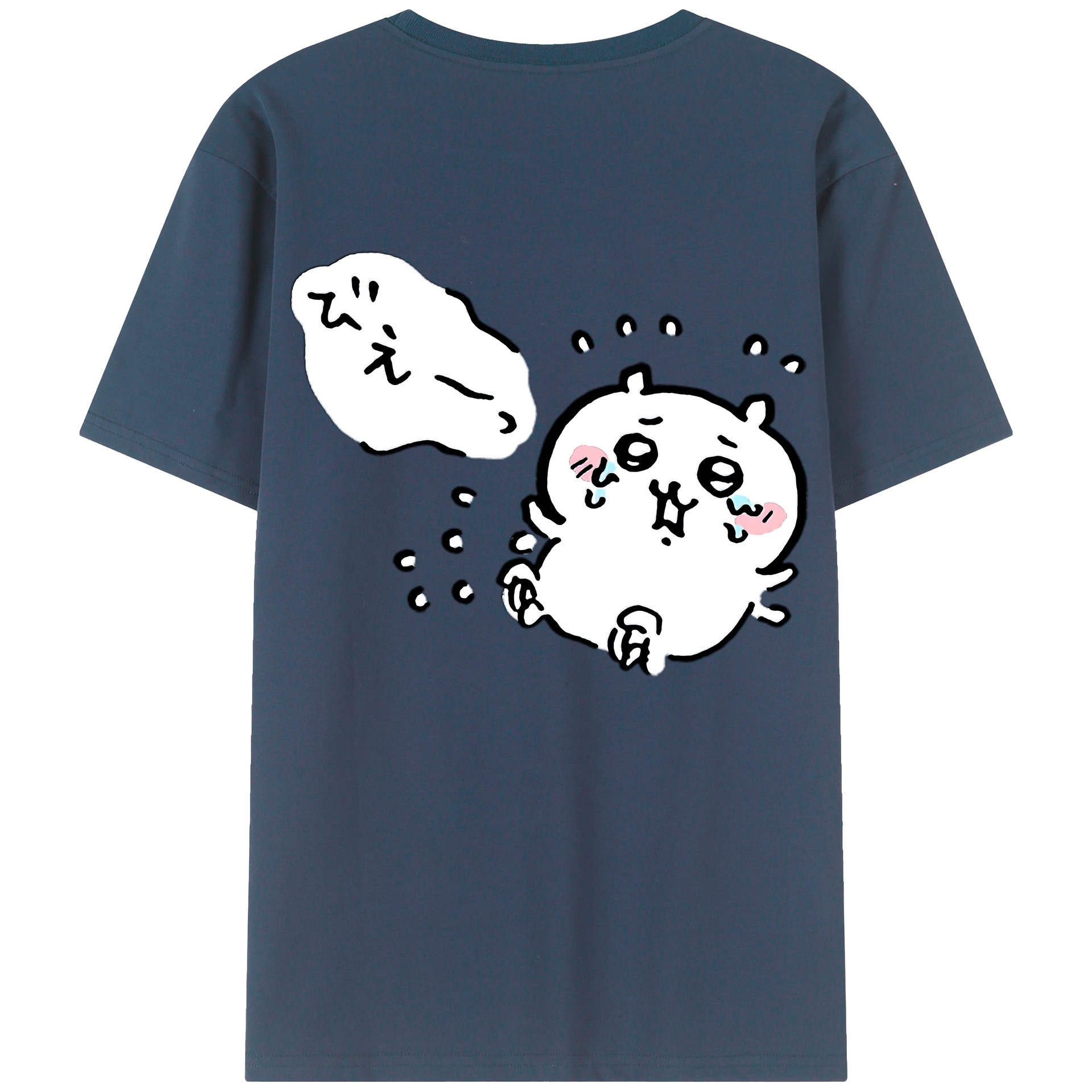 （画像用） ちいかわ ちいかわ Chii-kawa chiikawa 綿100％ メンズ半袖Tシャツ（バックプリント） 通気性