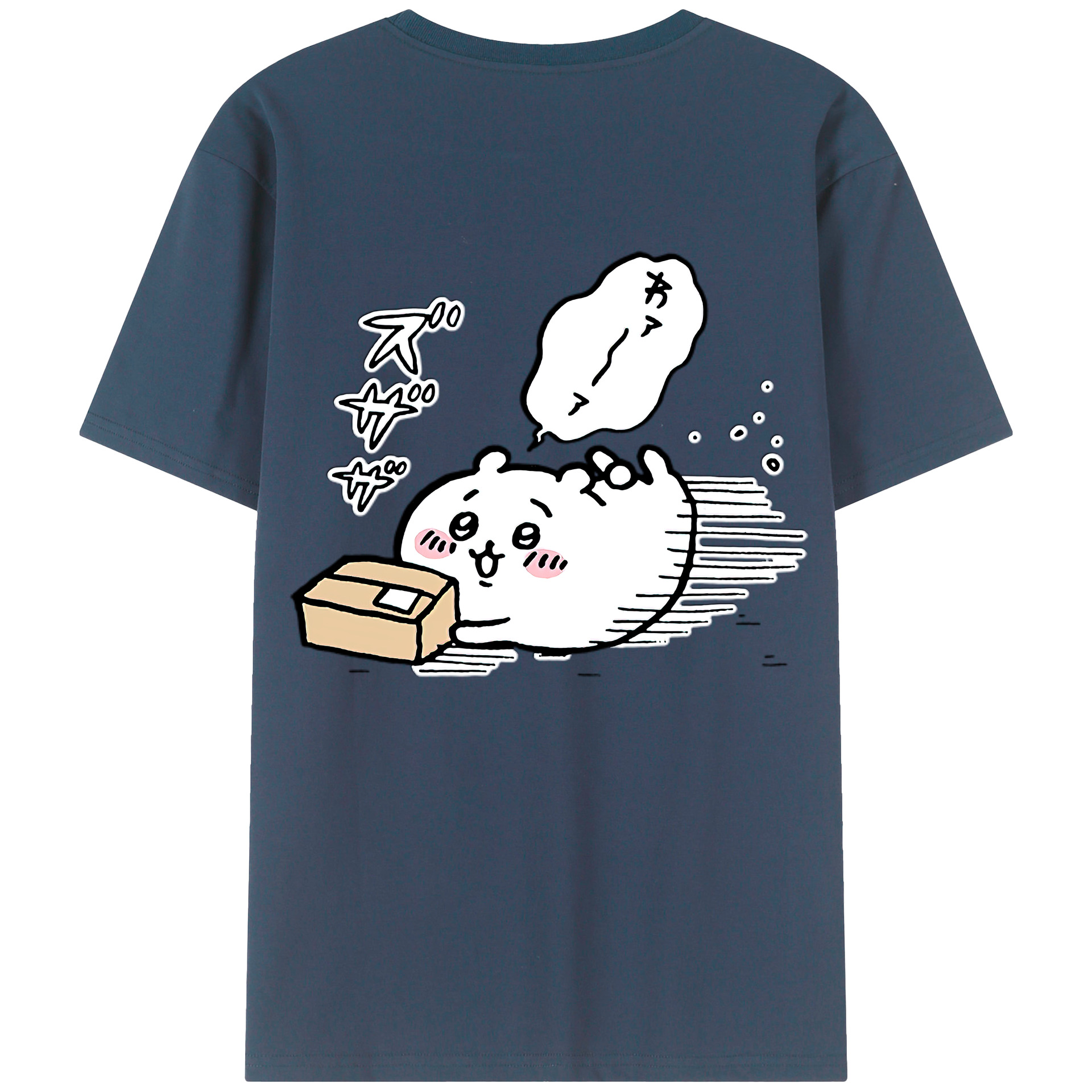（画像用） ちいかわ ちいかわ Chii-kawa chiikawa 綿100％ メンズ半袖Tシャツ（バックプリント） 通気性