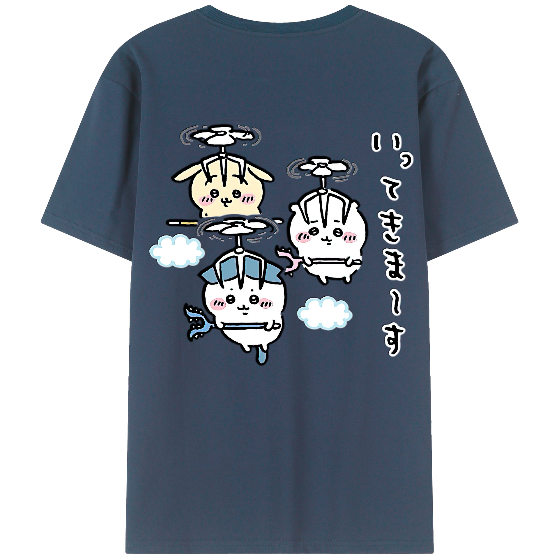 （画像用） ちいかわ ちいかわ Chii-kawa chiikawa 綿100％ メンズ半袖Tシャツ（バックプリント） 通気性