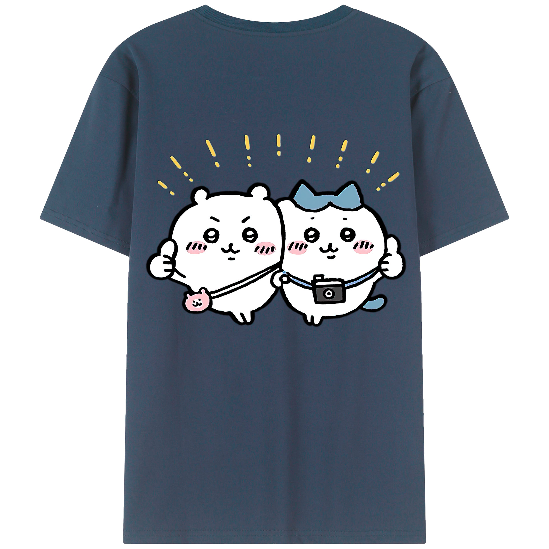 （画像用） ちいかわ ちいかわ Chii-kawa chiikawa 綿100％ メンズ半袖Tシャツ（バックプリント） 通気性