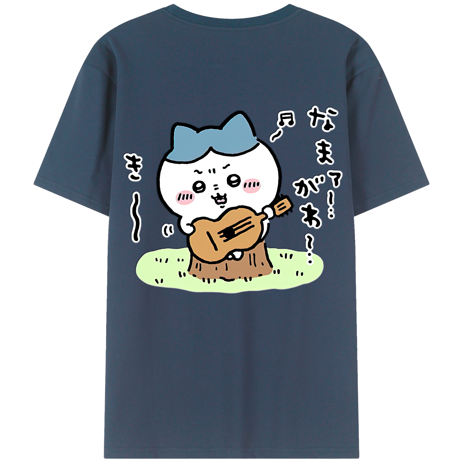 （画像用） ちいかわ ハチワレ Chii-kawa hachiware 綿100％ メンズ半袖Tシャツ（バックプリント） 通気性