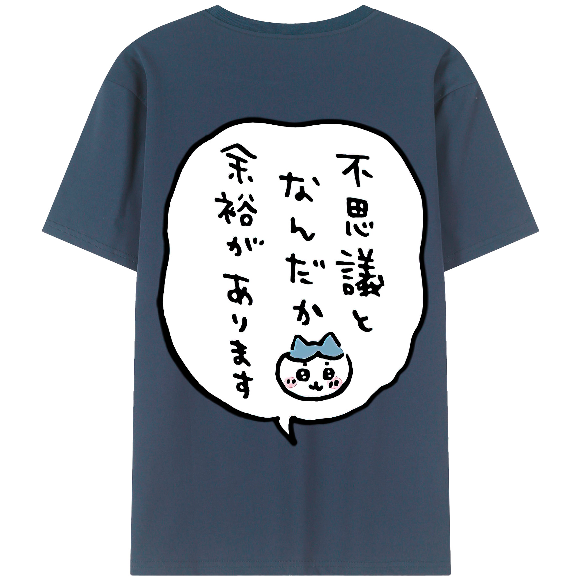 （画像用） ちいかわ ハチワレ Chii-kawa hachiware 綿100％ メンズ半袖Tシャツ（バックプリント） 通気性