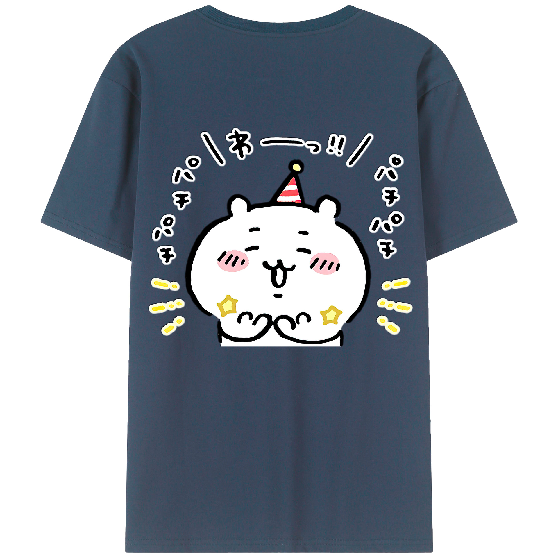 （画像用） ちいかわ ちいかわ Chii-kawa chiikawa 綿100％ メンズ半袖Tシャツ（バックプリント） 通気性