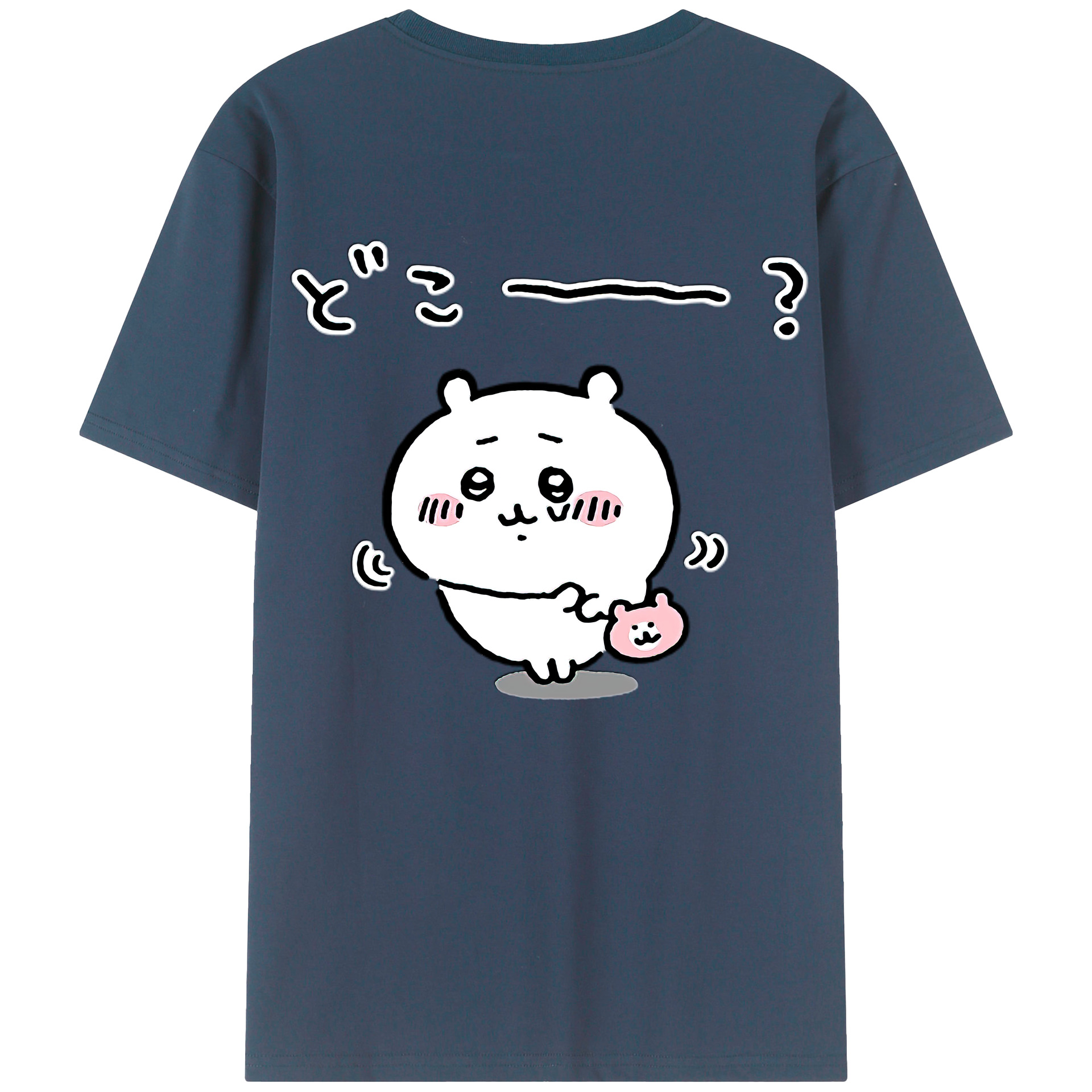 （画像用） ちいかわ ちいかわ Chii-kawa chiikawa 綿100％ メンズ半袖Tシャツ（バックプリント） 通気性