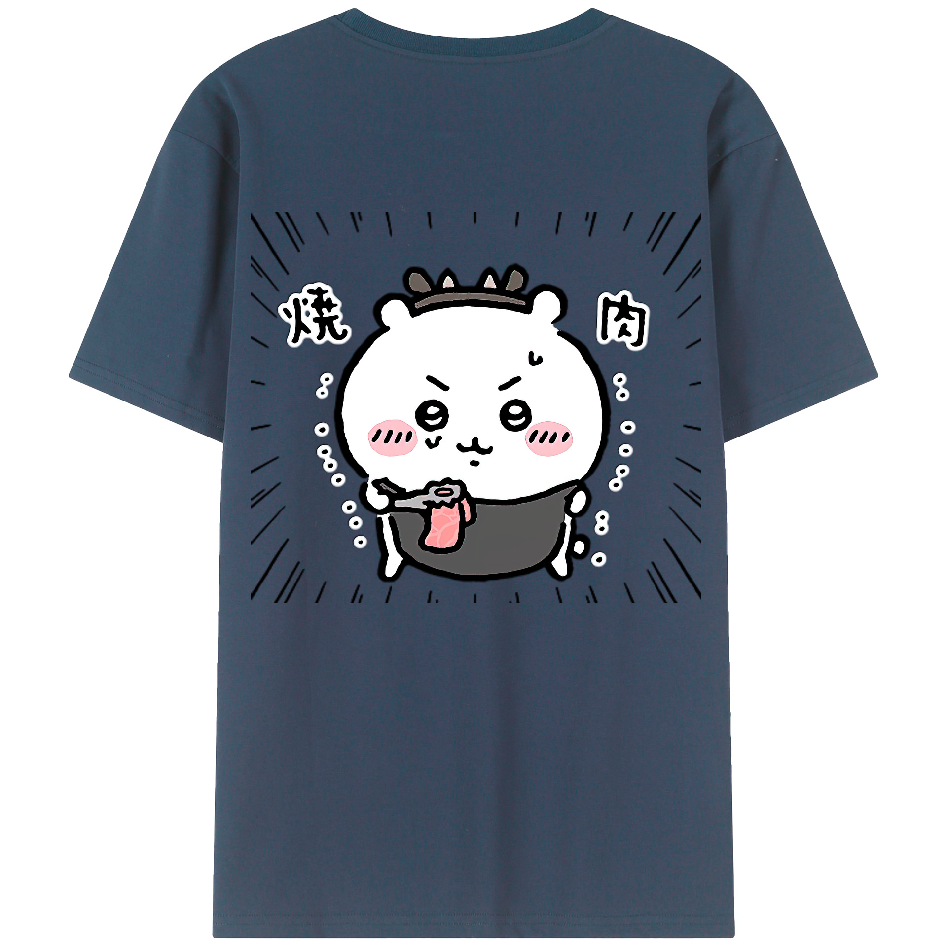 （画像用） ちいかわ ちいかわ Chii-kawa chiikawa 綿100％ メンズ半袖Tシャツ（バックプリント） 通気性
