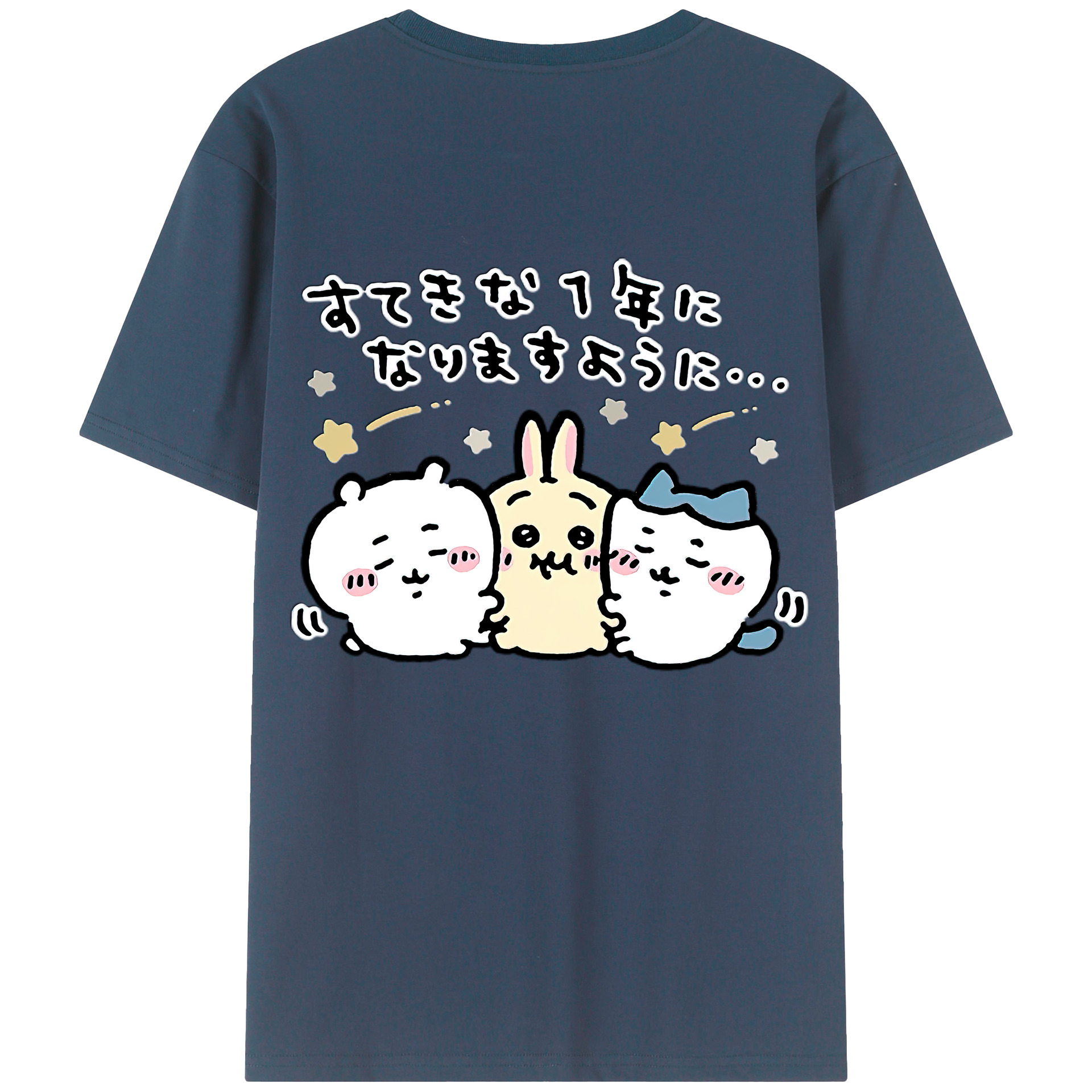 （画像用） ちいかわ ちいかわ Chii-kawa chiikawa 綿100％ メンズ半袖Tシャツ（バックプリント） 通気性