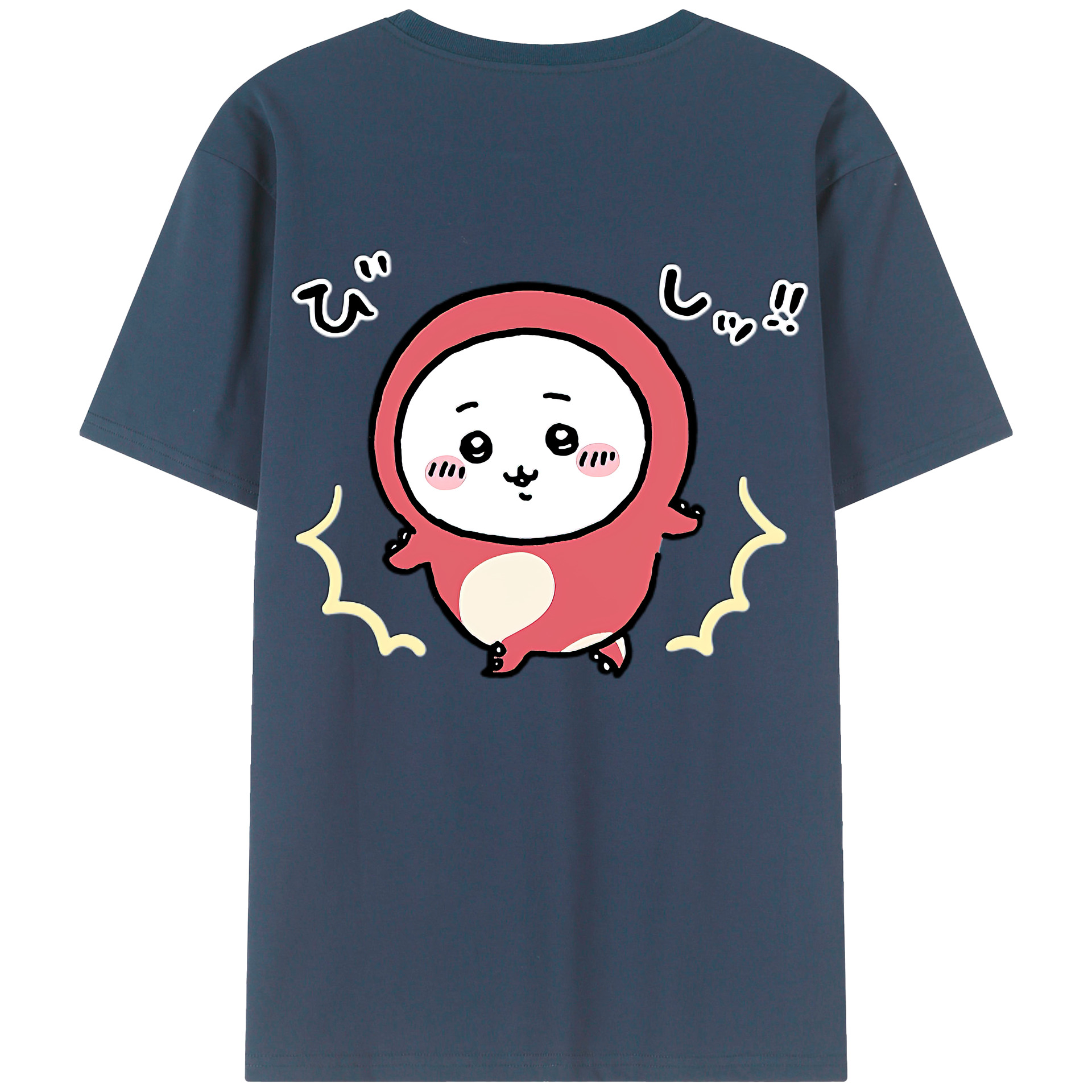 （画像用） ちいかわ ちいかわ Chii-kawa chiikawa 綿100％ メンズ半袖Tシャツ（バックプリント） 通気性