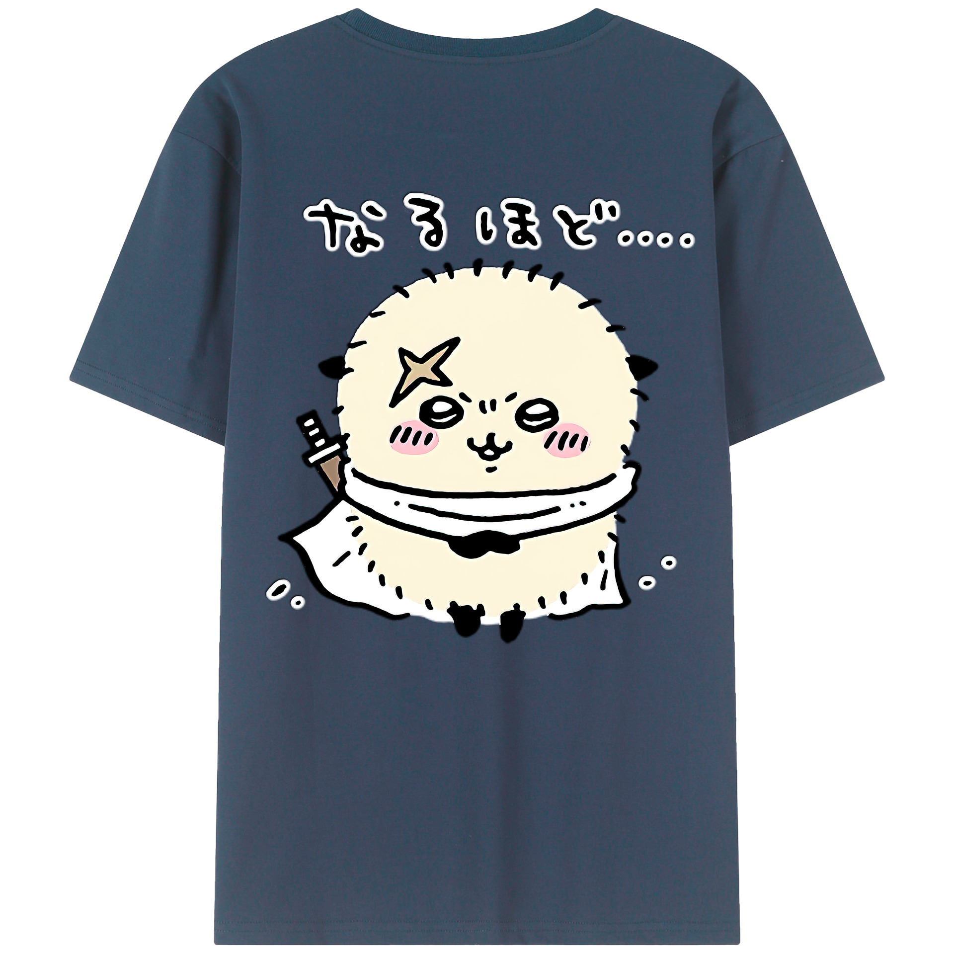 （画像用） ちいかわ ラッコ Chii-kawa Sea otter 綿100％ メンズ半袖Tシャツ（バックプリント） 通気性