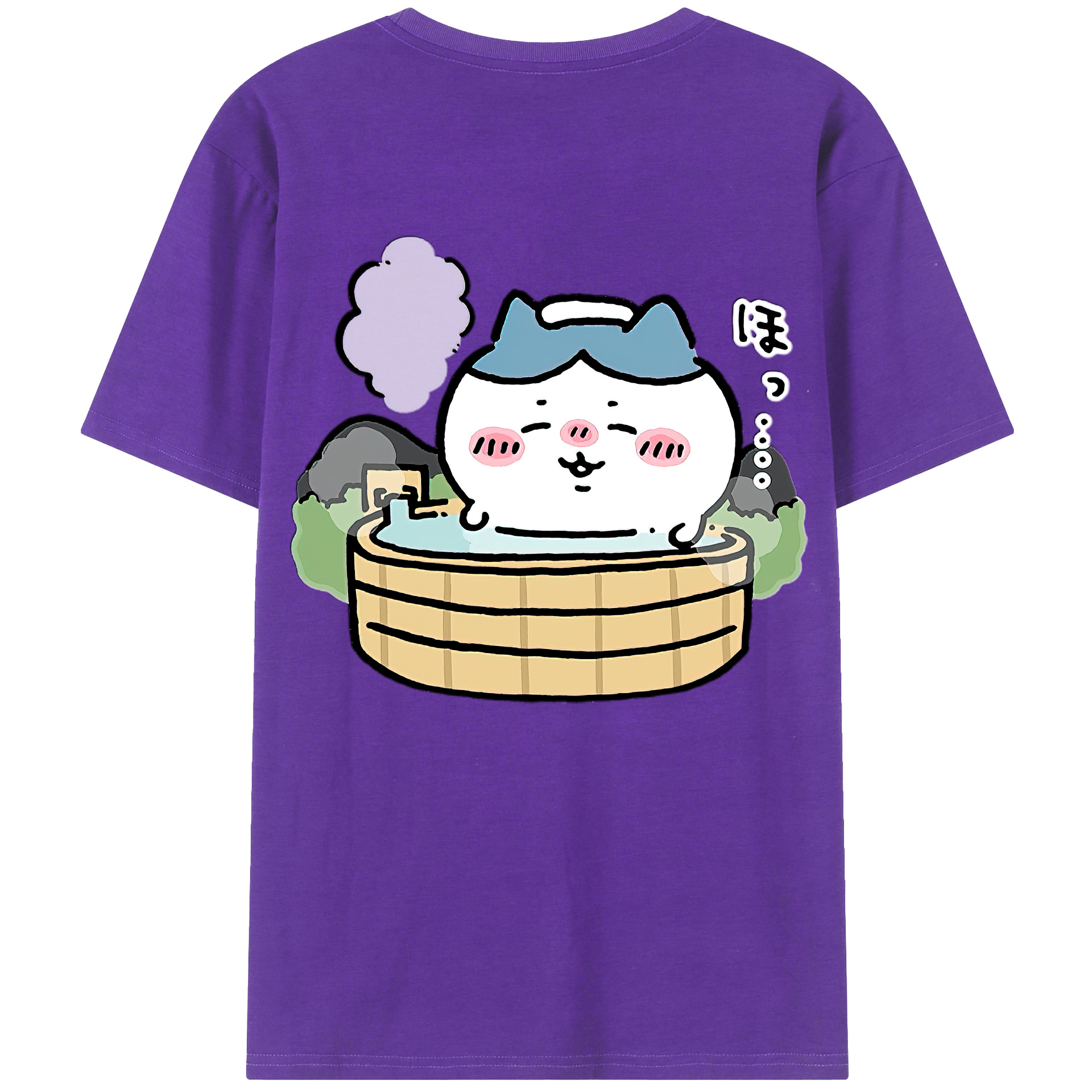 （画像用） ちいかわ ハチワレ Chii-kawa hachiware 綿100％ メンズ半袖Tシャツ（バックプリント） 通気性