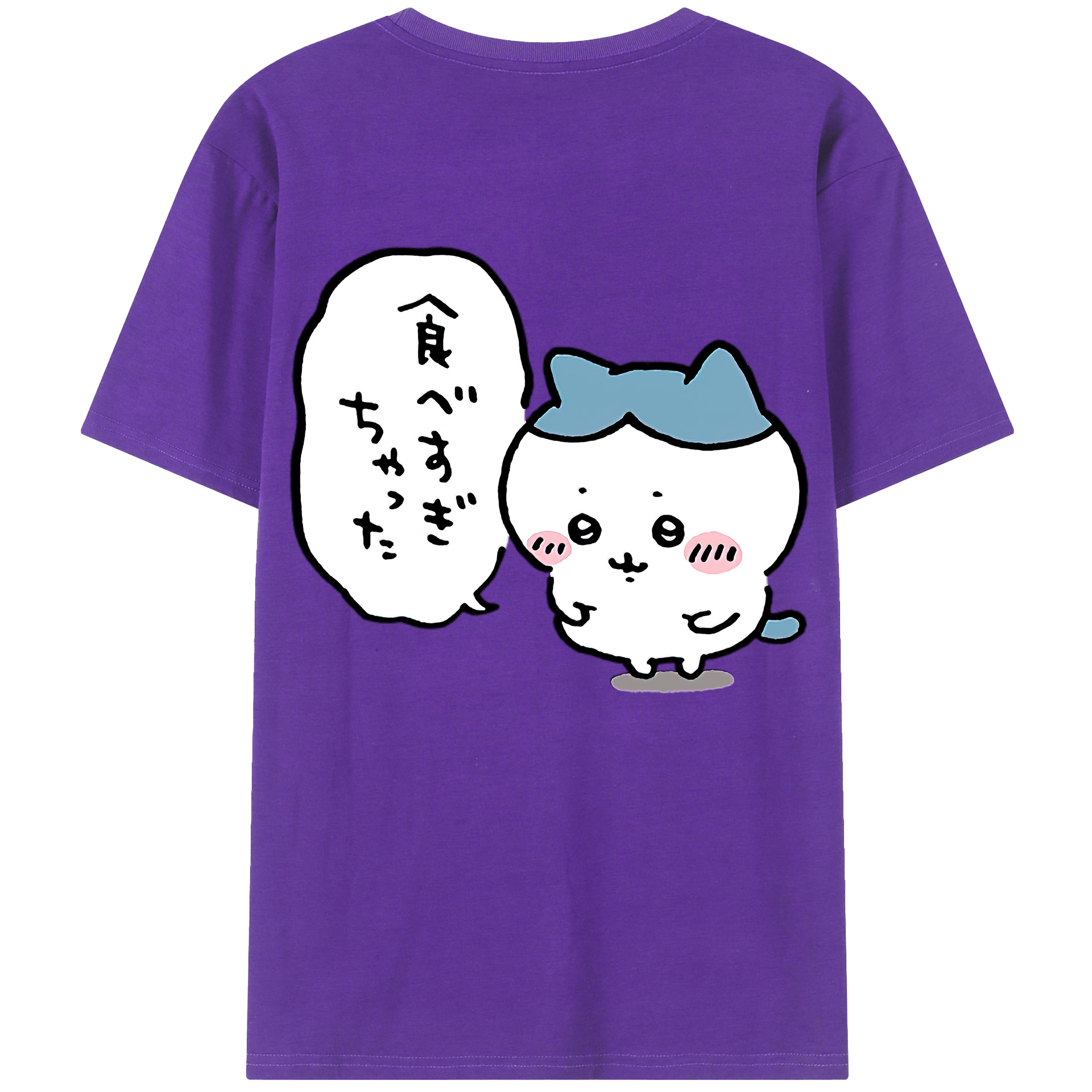 （画像用） ちいかわ ハチワレ Chii-kawa hachiware 綿100％ メンズ半袖Tシャツ（バックプリント） 通気性