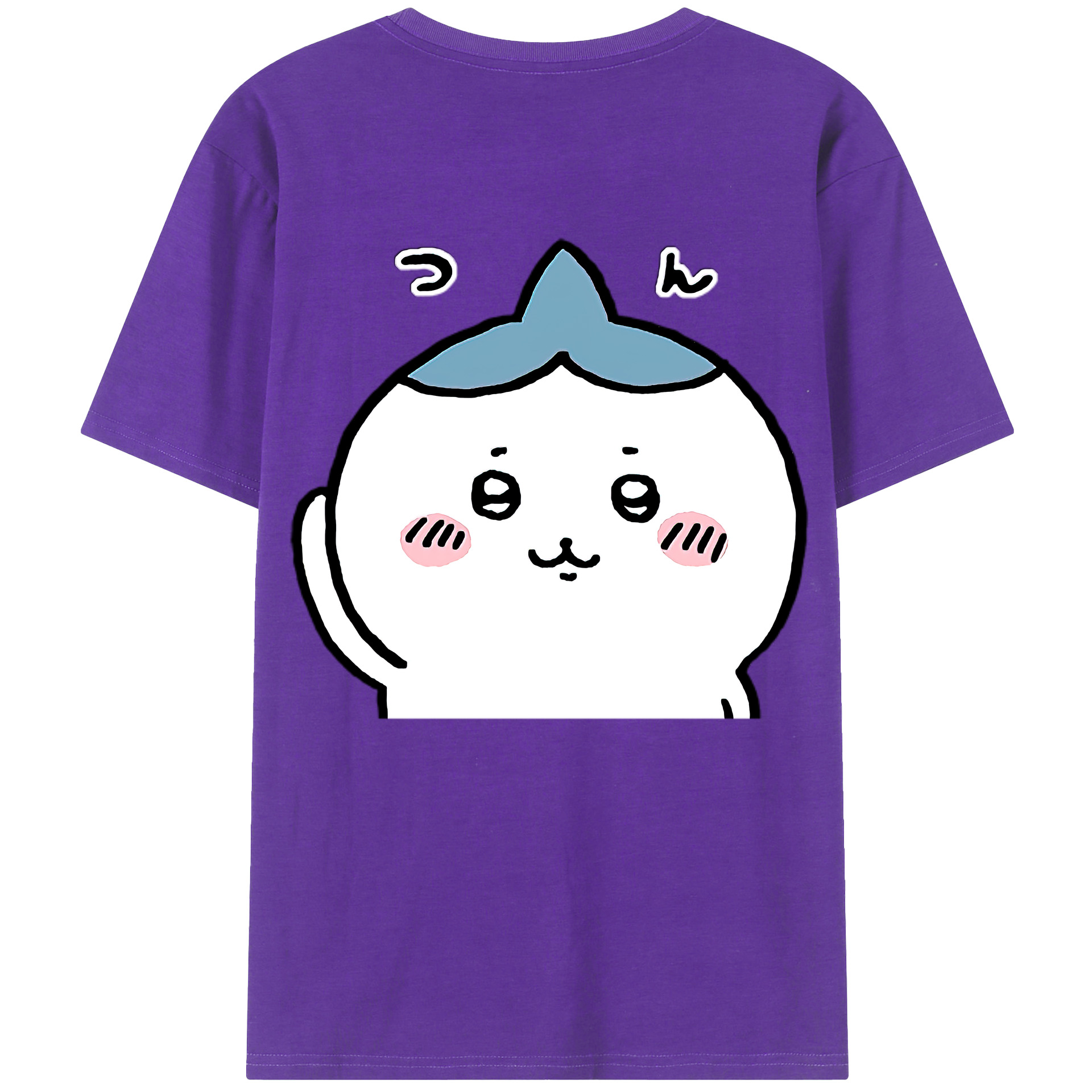（画像用） ちいかわ ハチワレ Chii-kawa hachiware 綿100％ メンズ半袖Tシャツ（バックプリント） 通気性