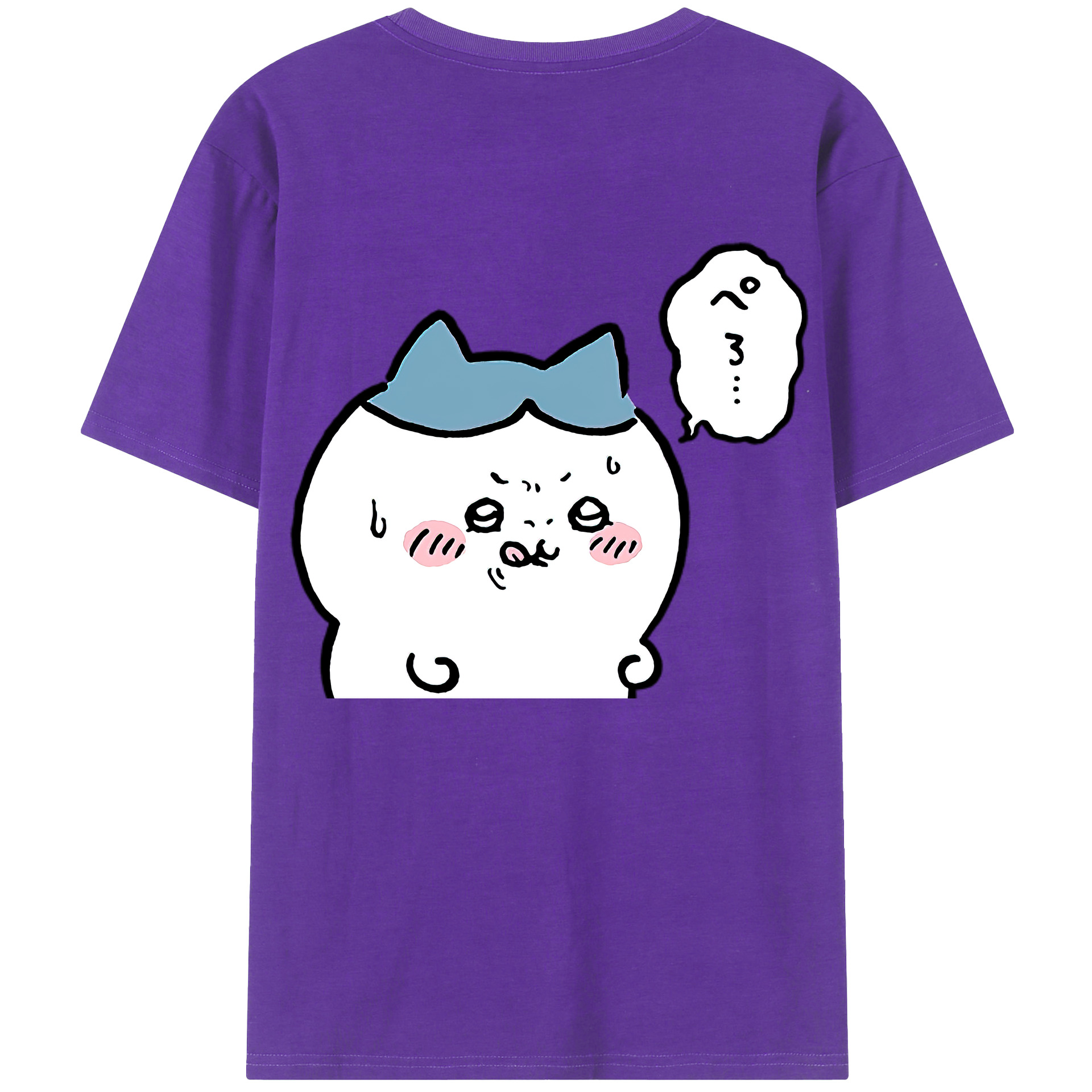 （画像用） ちいかわ ハチワレ Chii-kawa hachiware 綿100％ メンズ半袖Tシャツ（バックプリント） 通気性