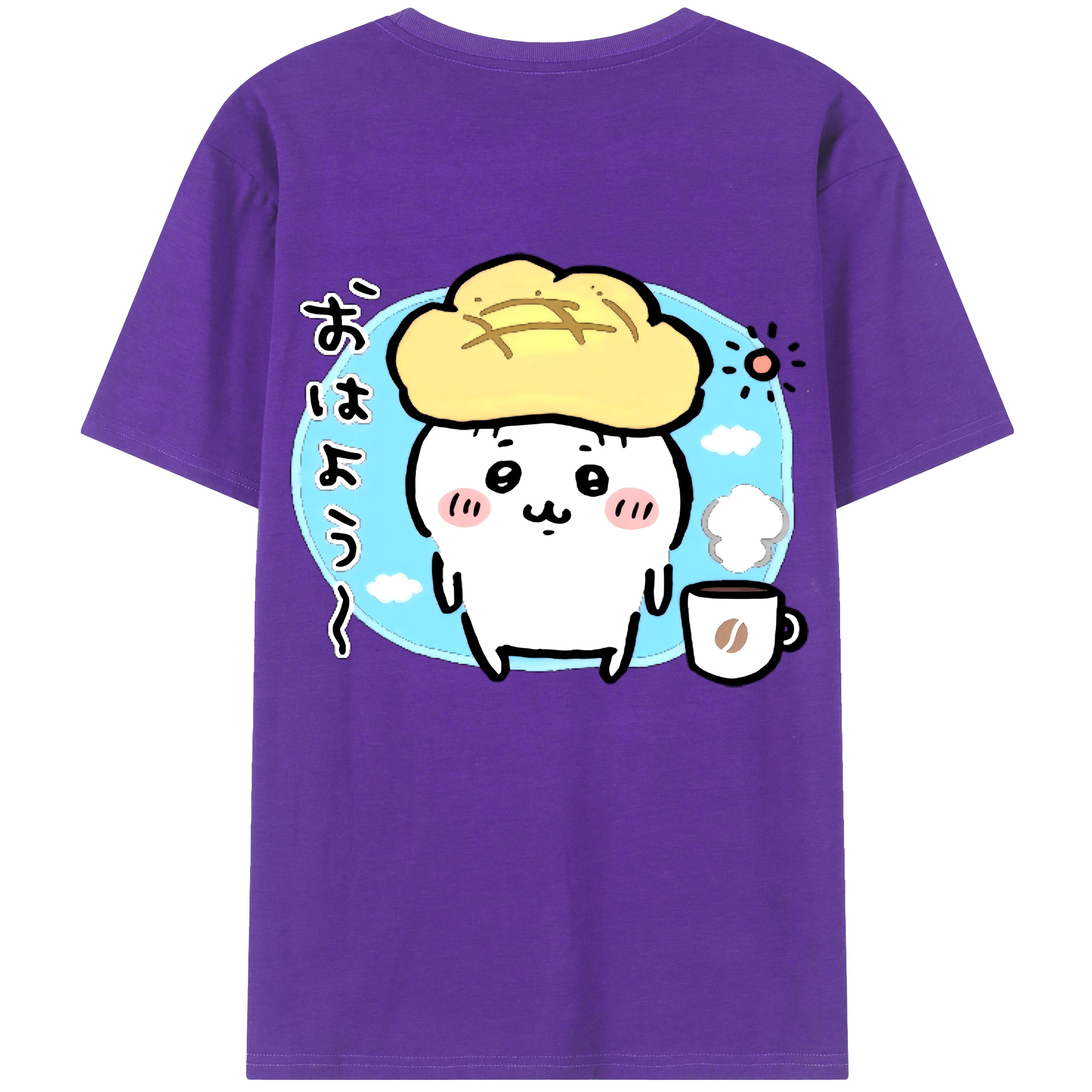 （画像用） ちいかわ ちいかわ Chii-kawa chiikawa 綿100％ メンズ半袖Tシャツ（バックプリント） 通気性