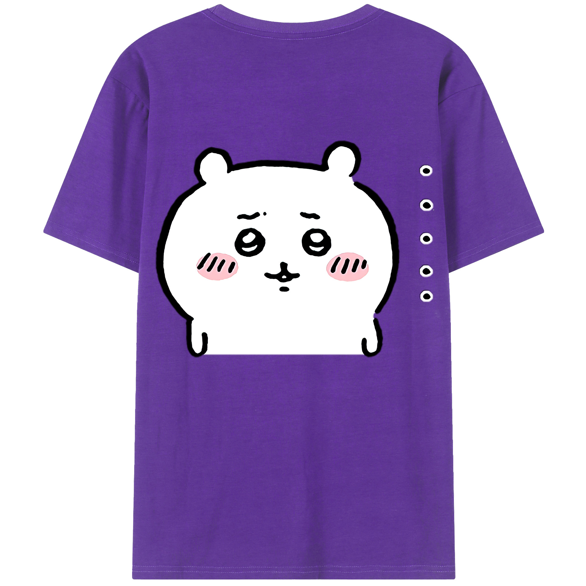 （画像用） ちいかわ ちいかわ Chii-kawa chiikawa 綿100％ メンズ半袖Tシャツ（バックプリント） 通気性
