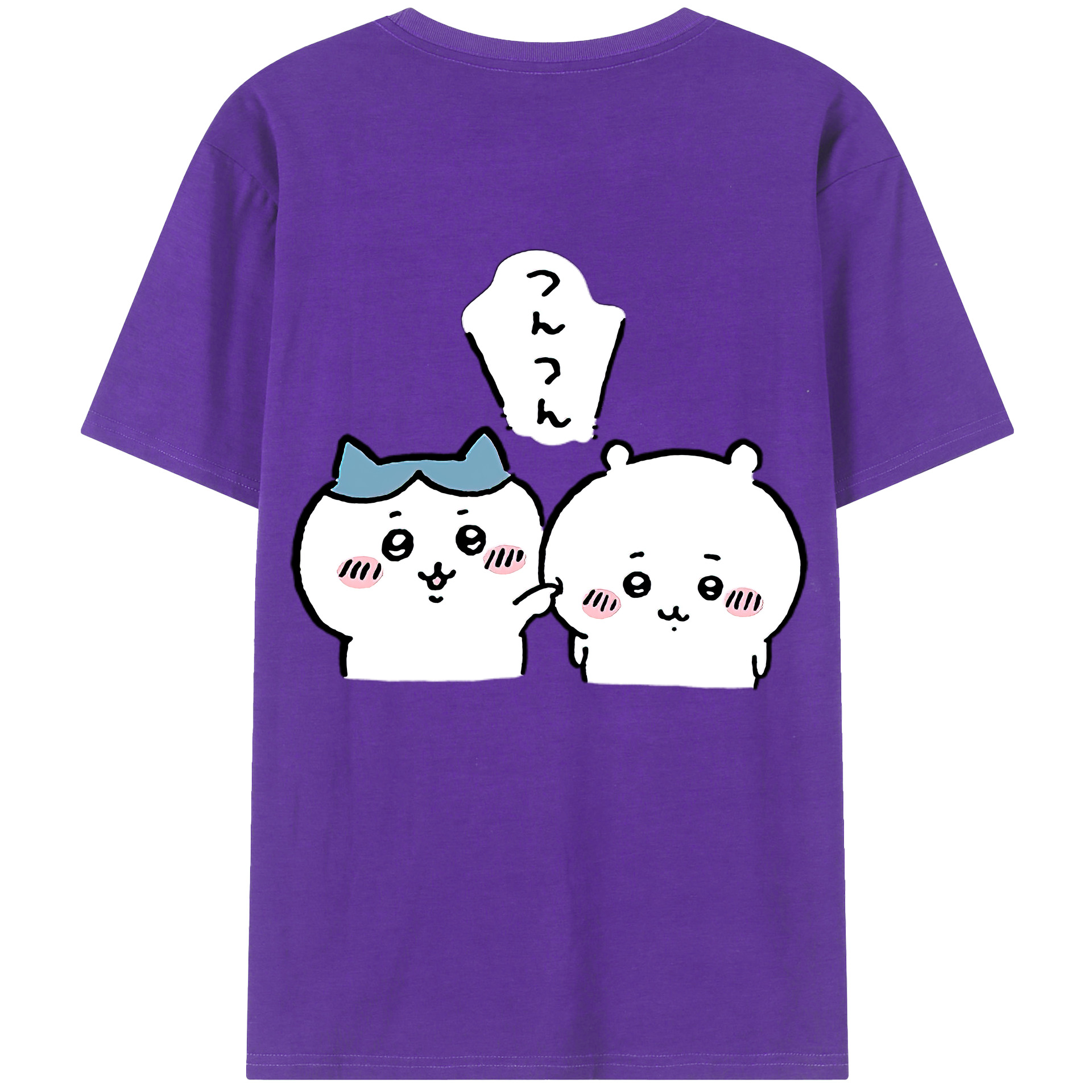 （画像用） ちいかわ ちいかわ Chii-kawa chiikawa 綿100％ メンズ半袖Tシャツ（バックプリント） 通気性
