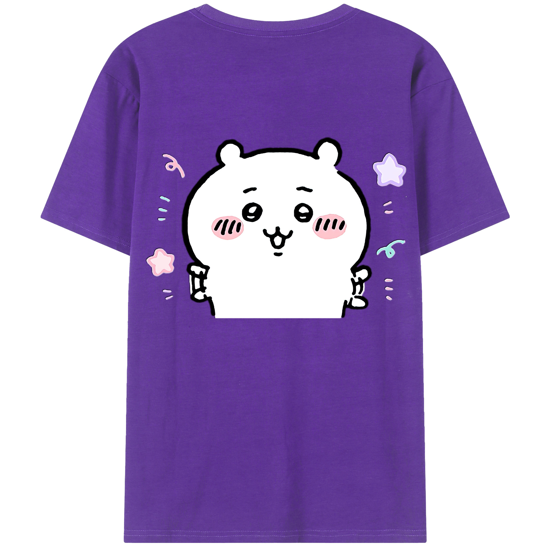 （画像用） ちいかわ ちいかわ Chii-kawa chiikawa 綿100％ メンズ半袖Tシャツ（バックプリント） 通気性
